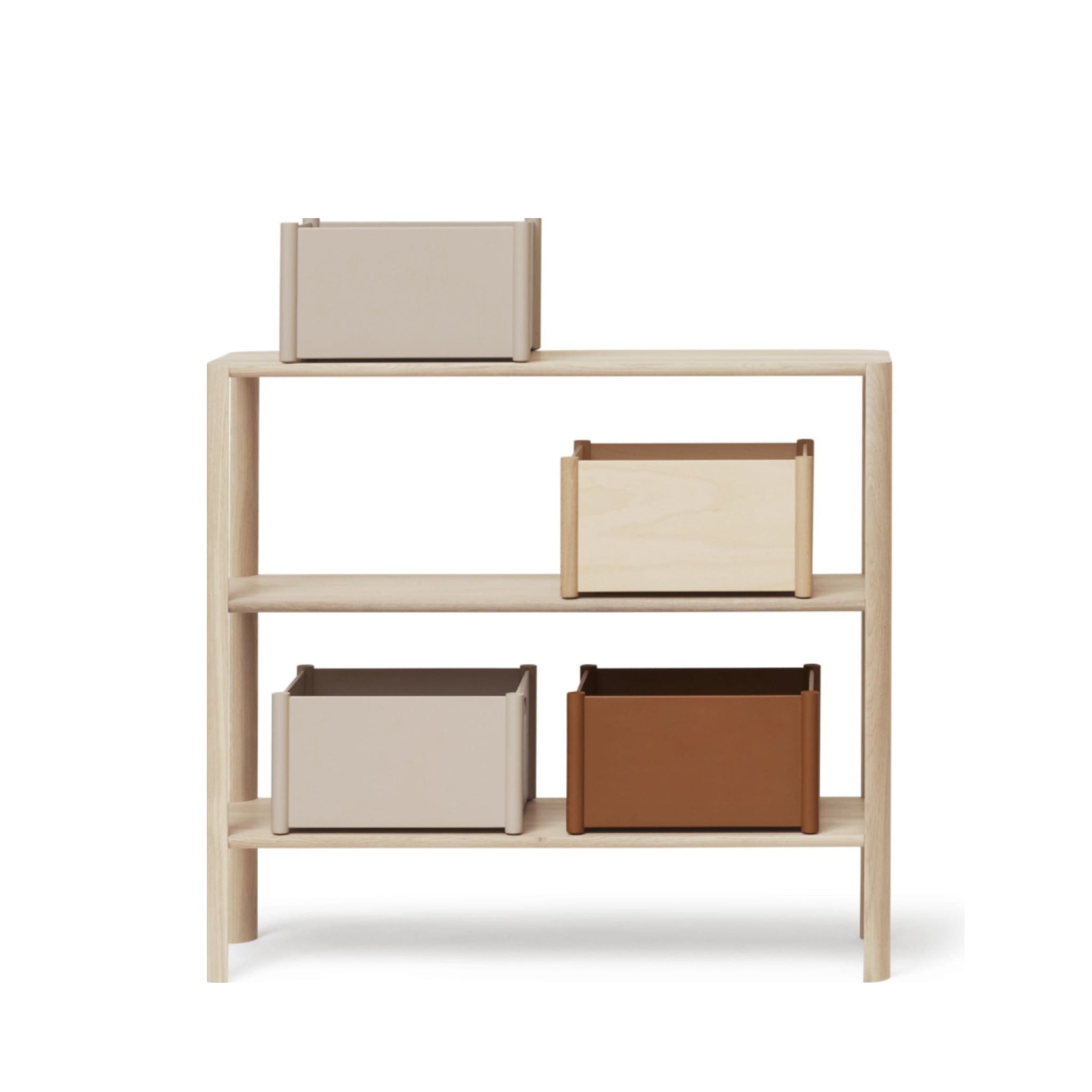 Form & Refine Leaf Shelf 1x3 — White Oiled Oak 100×30×92 cm Room Divider