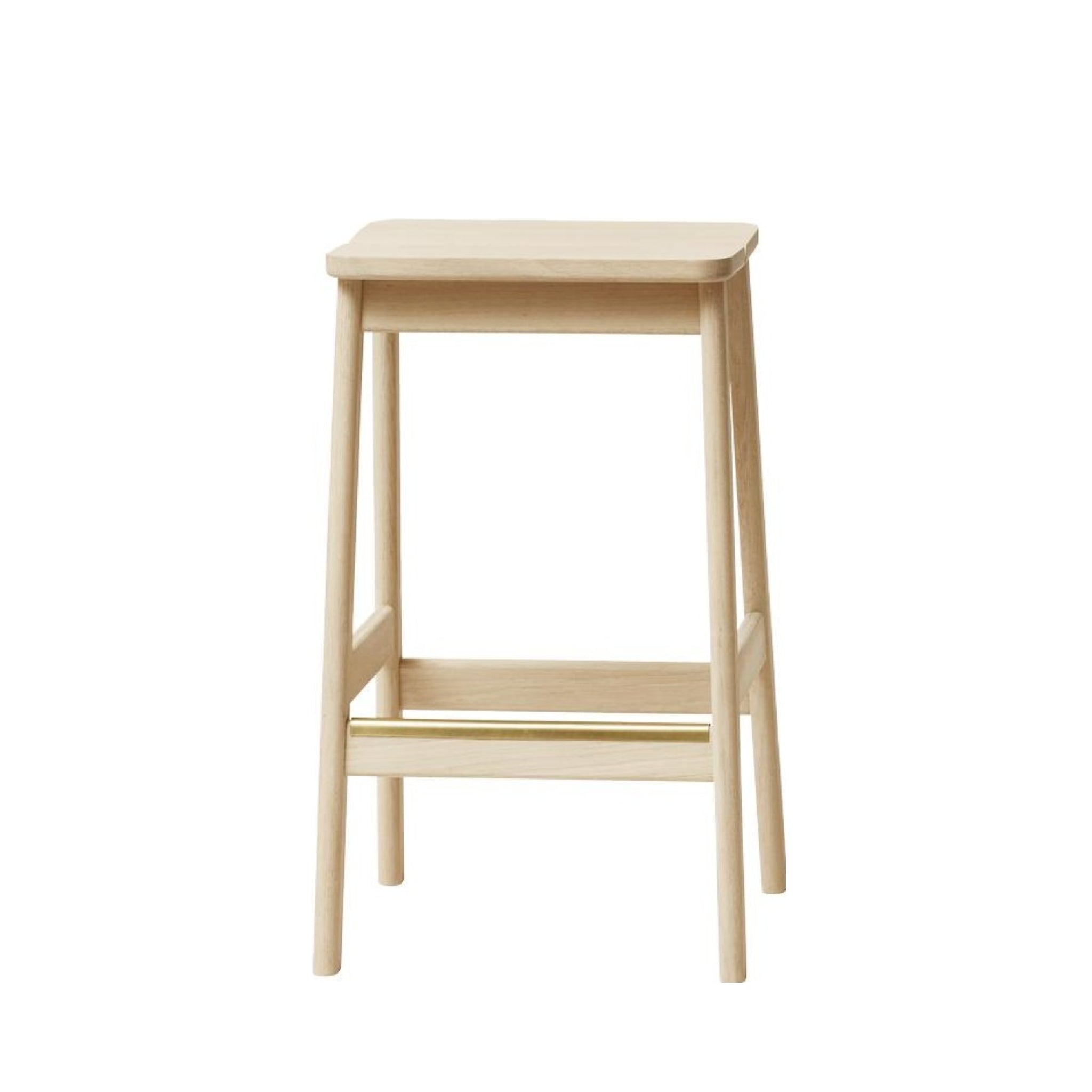 Form&Refine Angle Barhocker 65 cm, Weiss-Pigmentierte Eiche