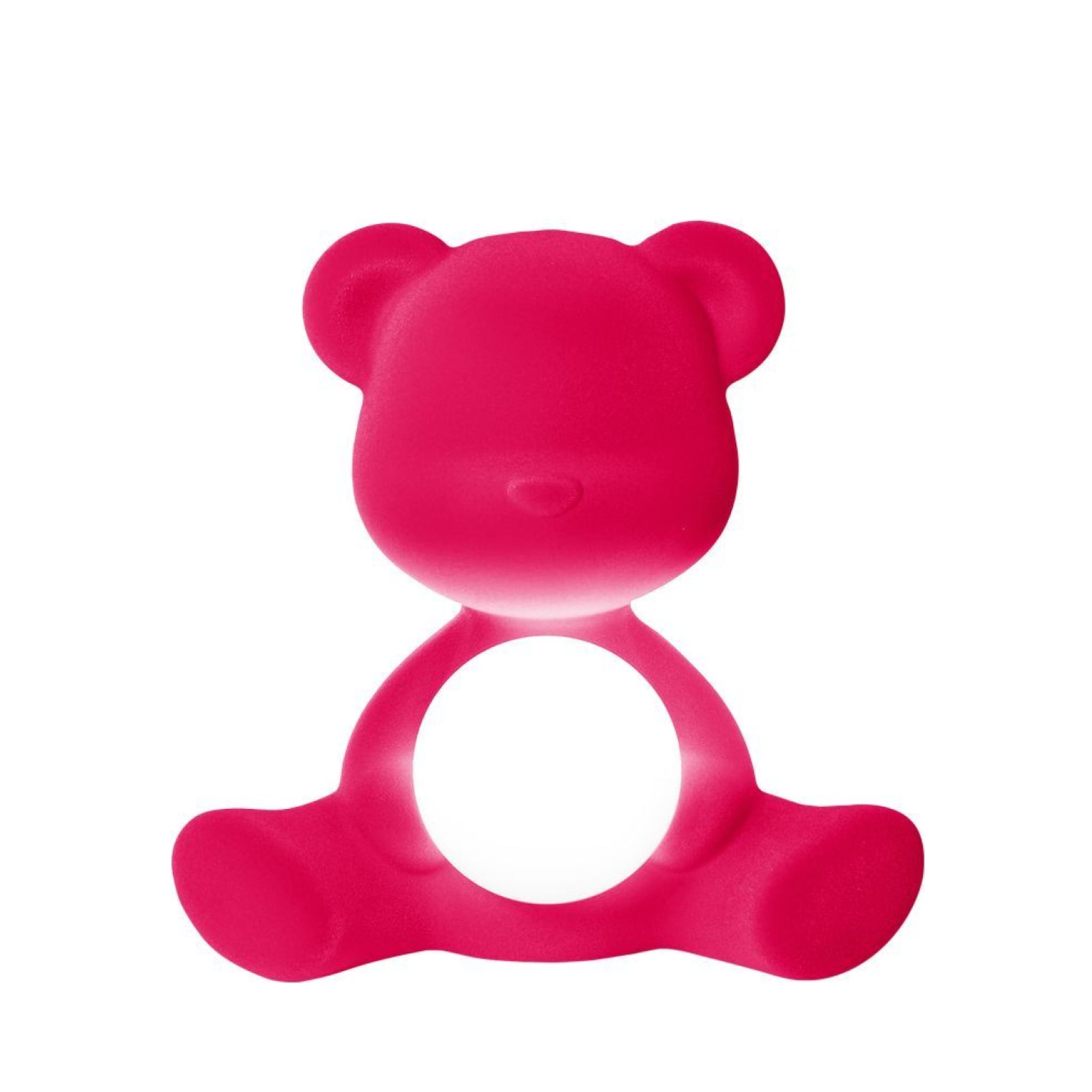 Qeeboo Teddy Girl Led Rechargeable Table Lamp Velvet Finish, Fuxia