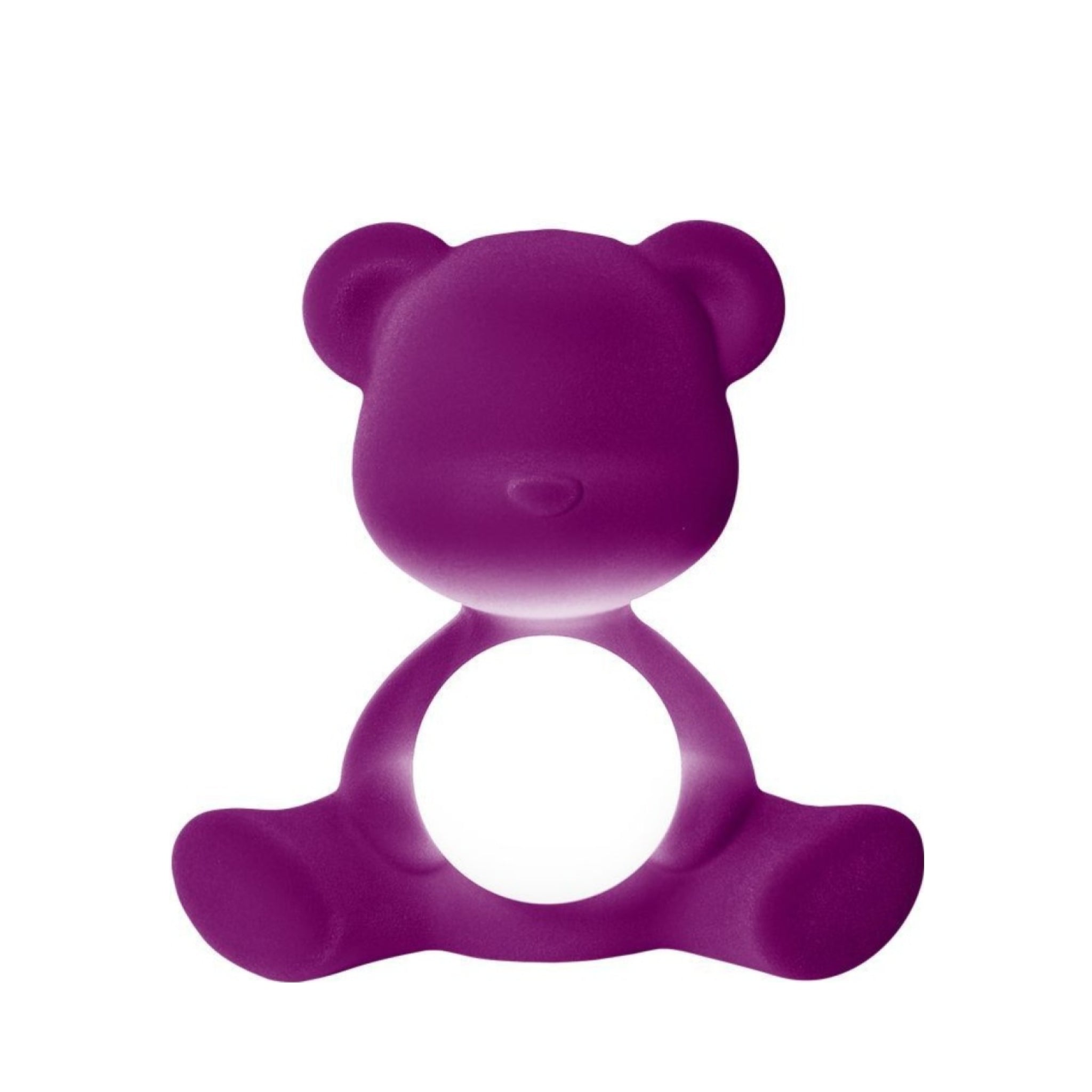 Qeeboo Teddy Girl LED Table Lamp - Rechargeable Velvet Finish in Purple