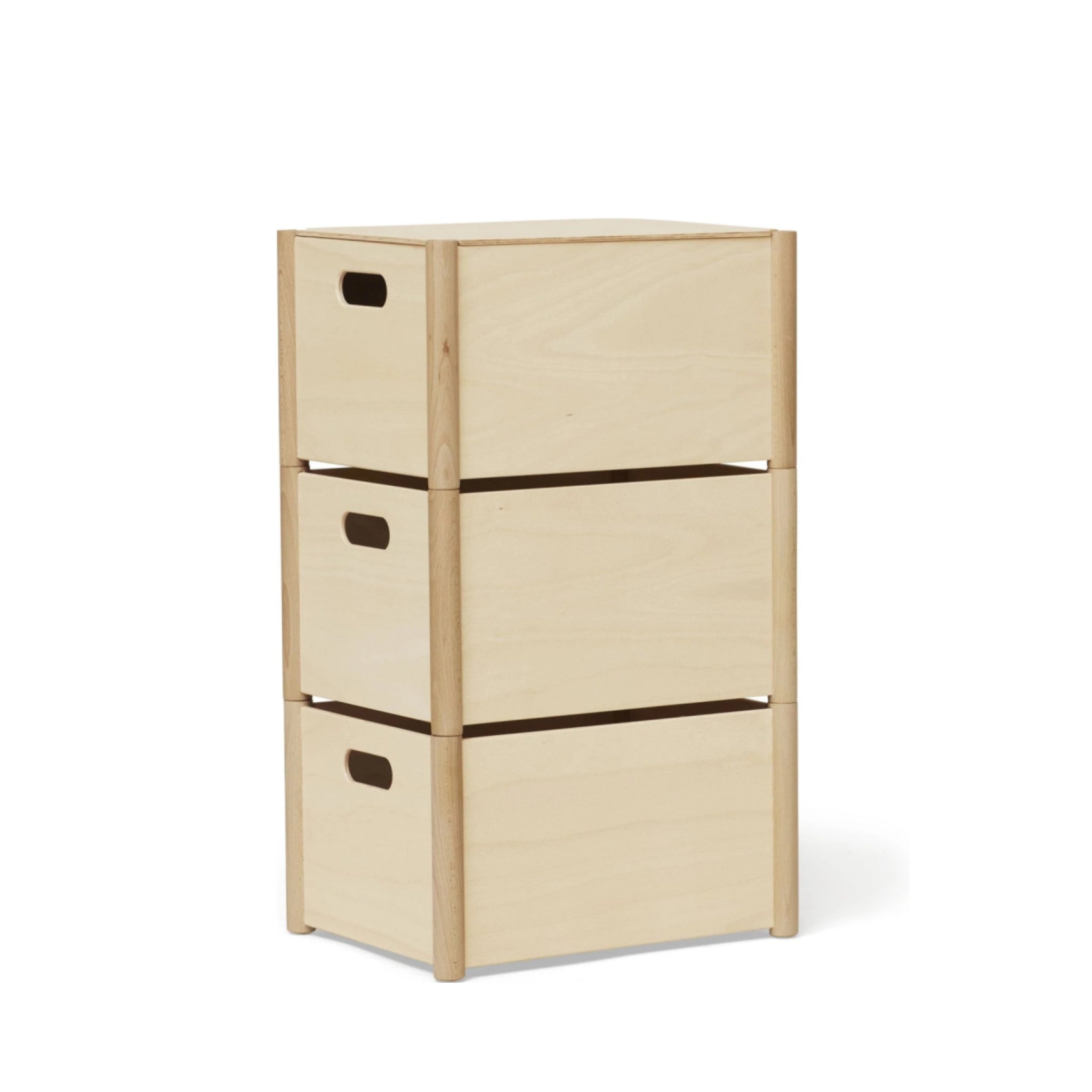 Form & Refine Pillar Storage Box Medium - Beech Wood, 36.6x28.8x21 cm