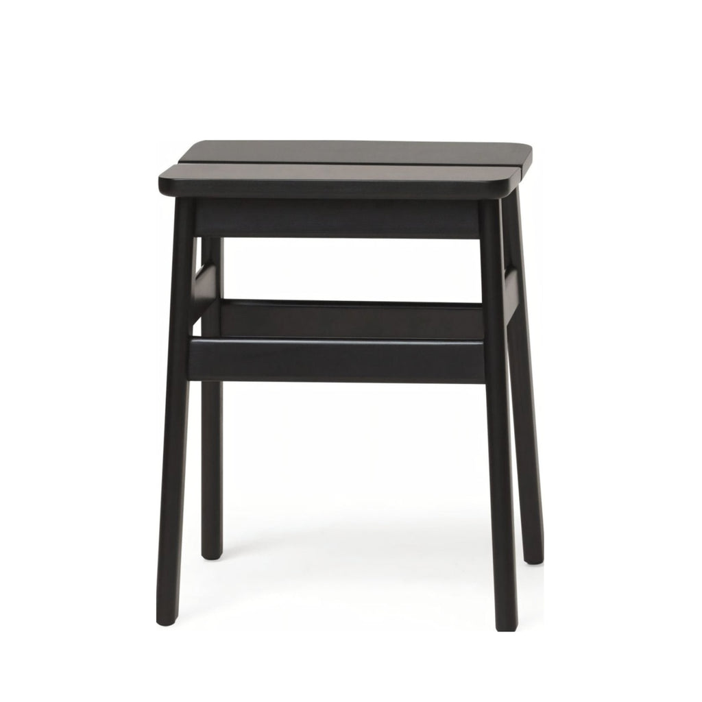 Form & Refine Angle Standard Stool 46 cm — Black-Stained Solid Beech