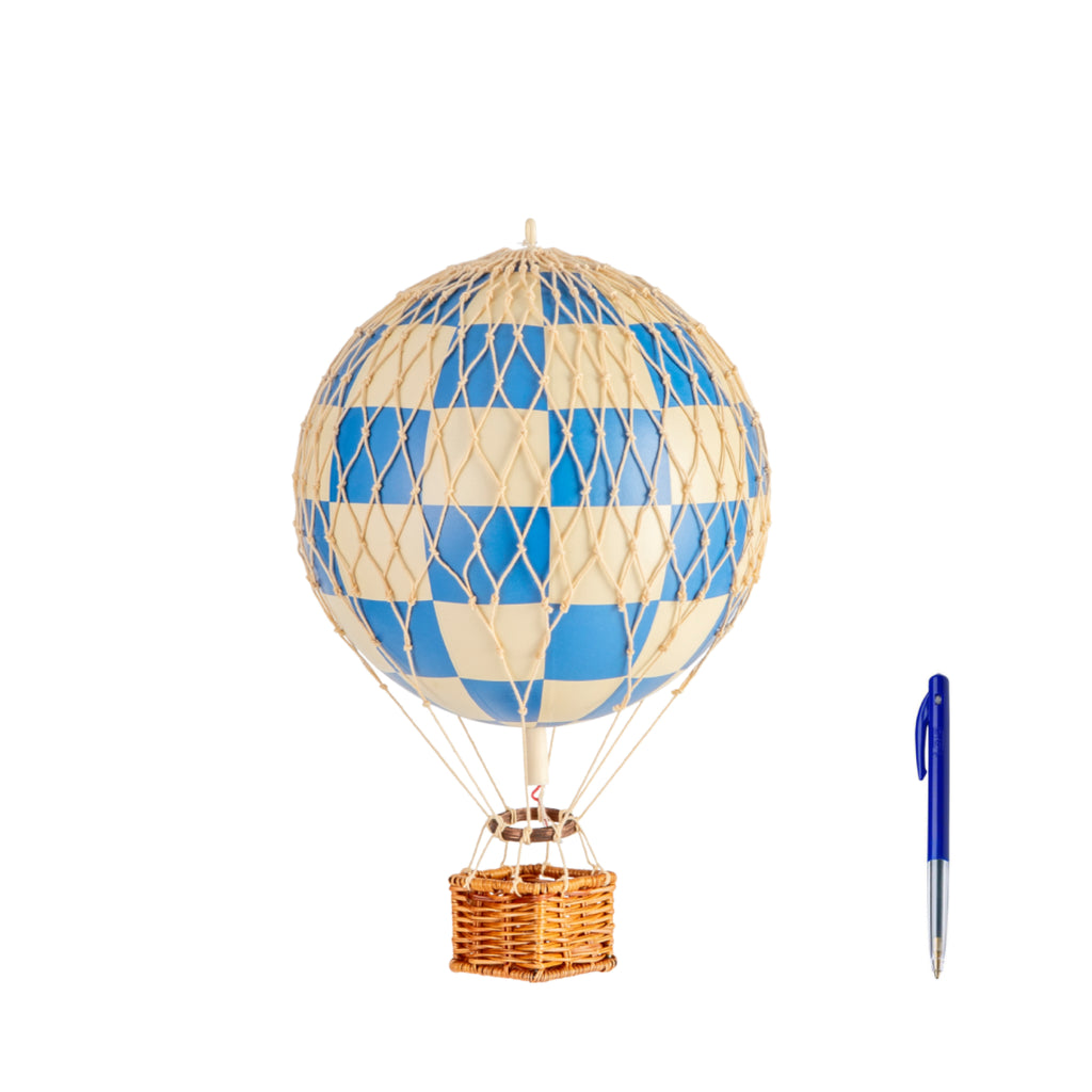Authentic Models Travels Light Balloon Model, Check Blue, Ø 18 Cm