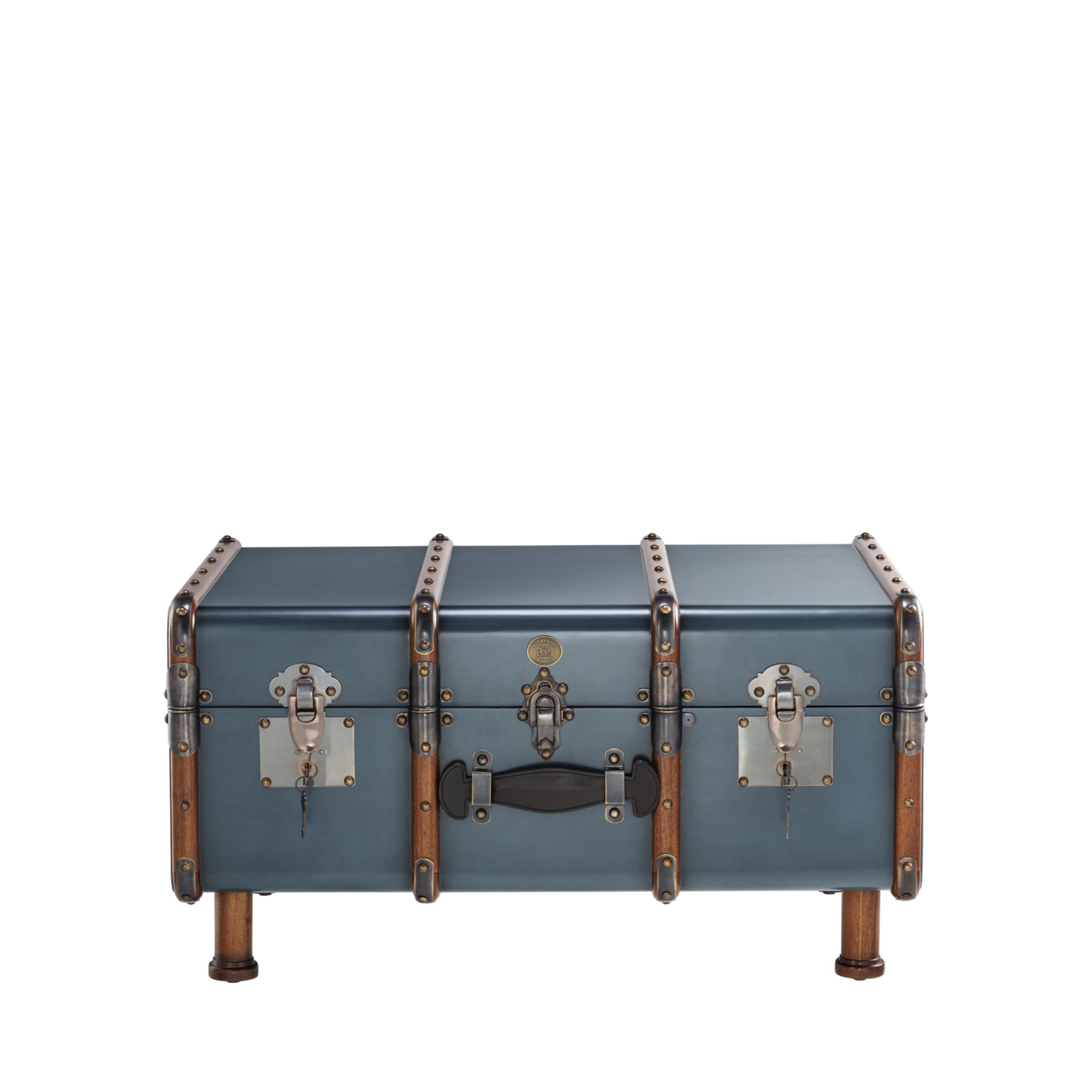 Authentic Models Stateroom Trunk Coffee Table, Petrol