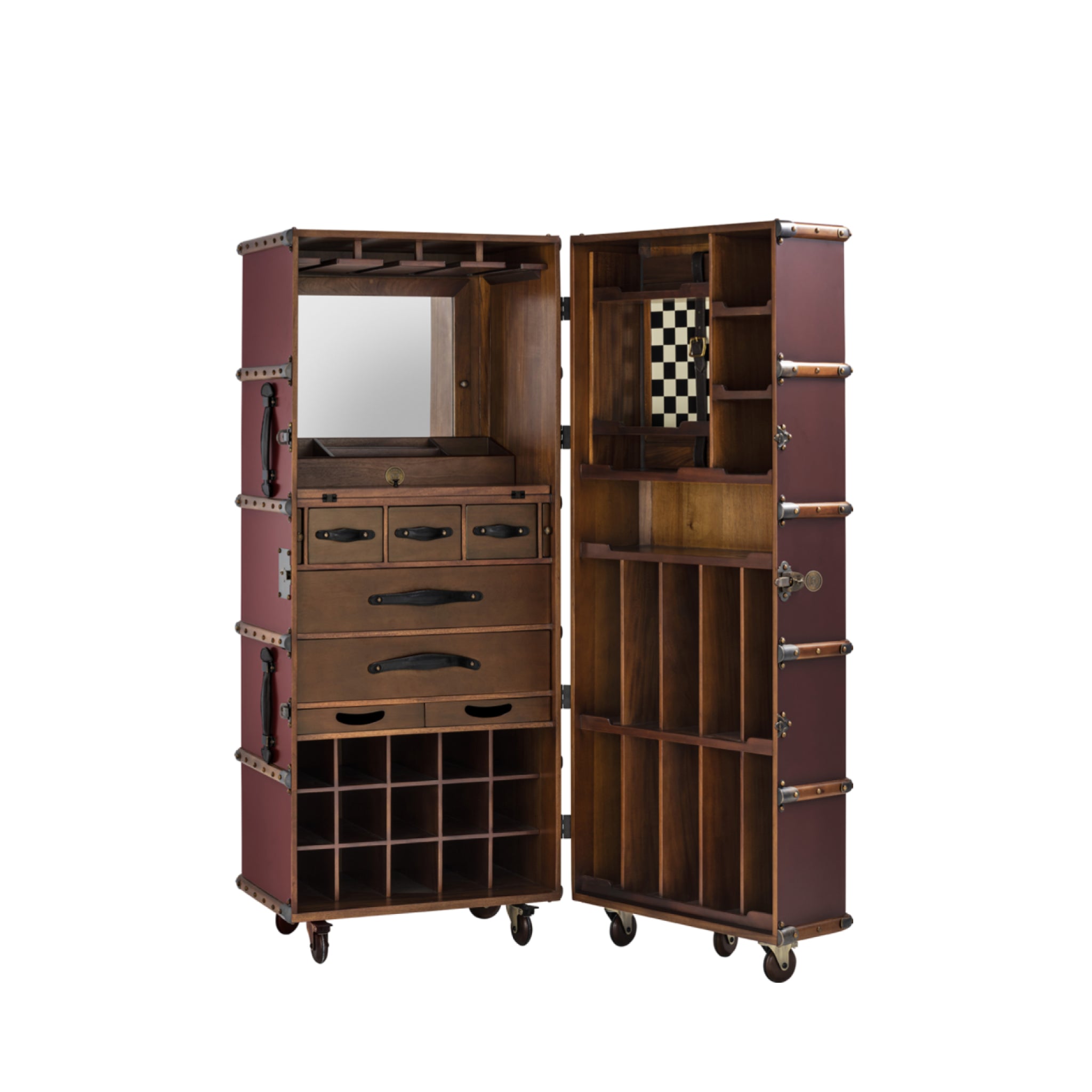 Authentic Models Stateroom Cabinet Case, Burgundy