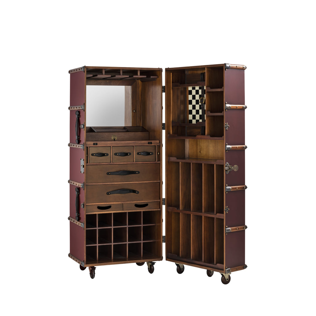 Authentic Models Stateroom Cabinet Case, Burgundy