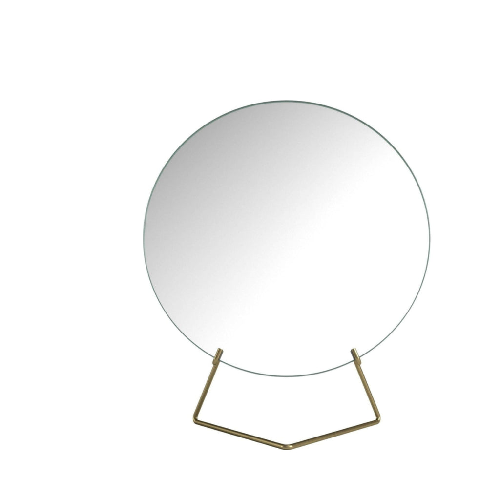 Elegant Moebe Standing Mirror Ø30 cm in Brass for Table or Shelf Decor
