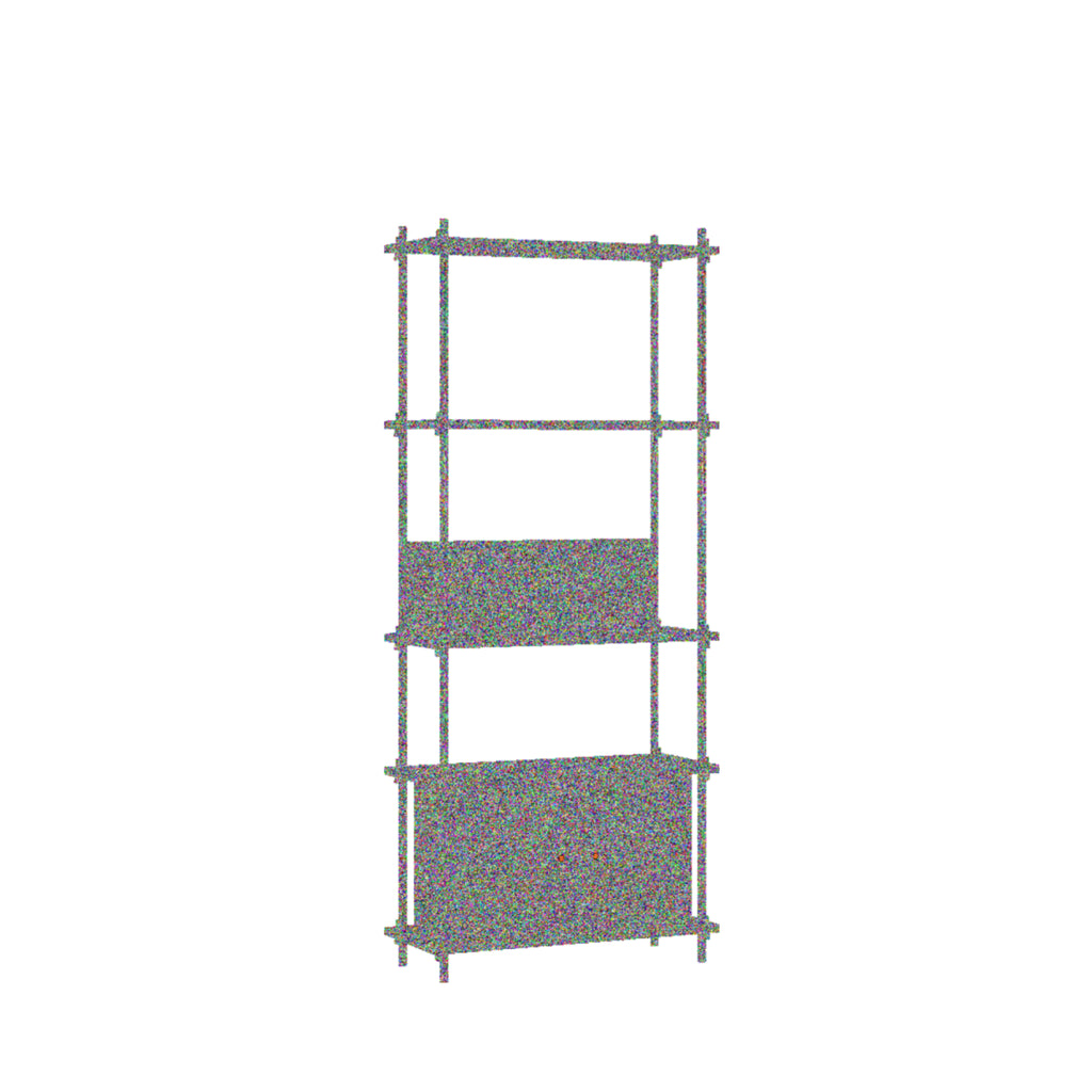 Moebe Shelving Set S.200.1.b, Smoked Oak Shelves, Warm Grey Legs (fsc Mix Credit)