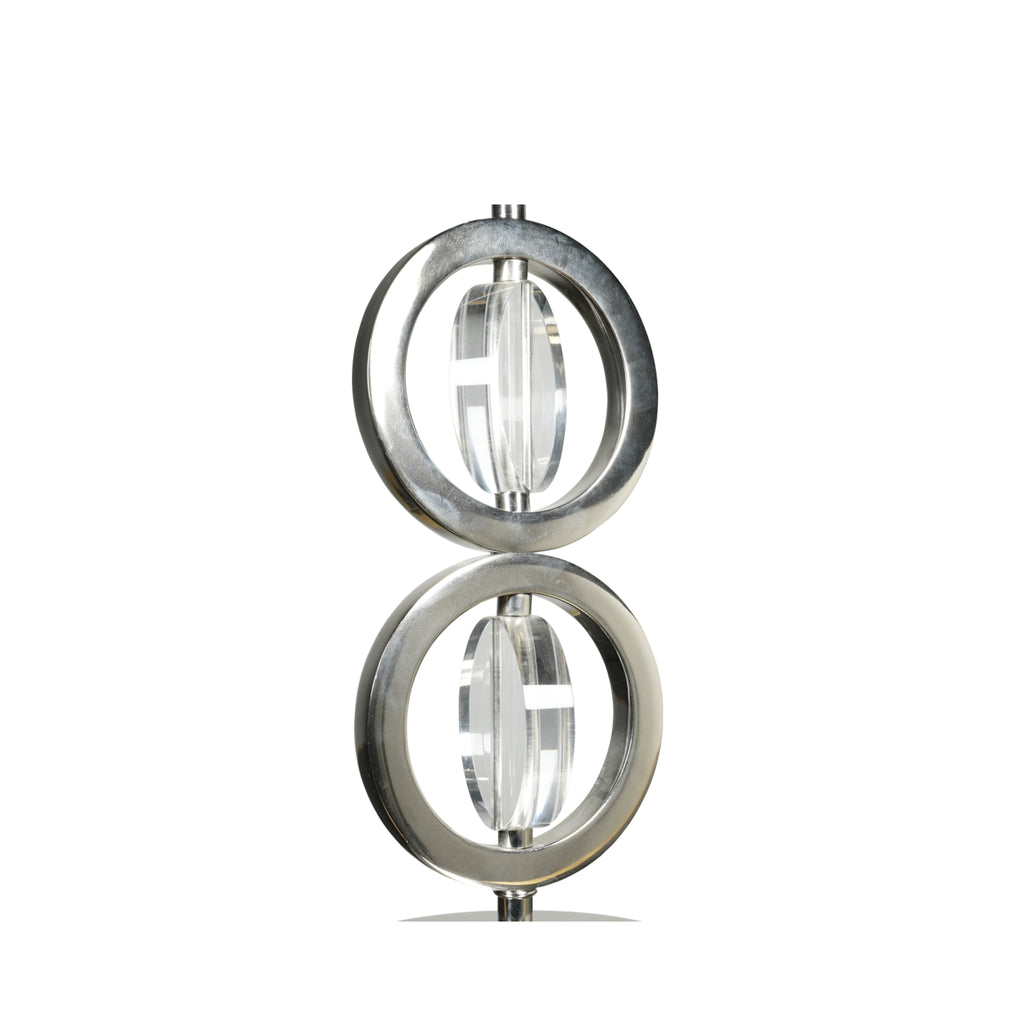 Authentic Models Art Deco Circle Lamp Circular Double, Silver