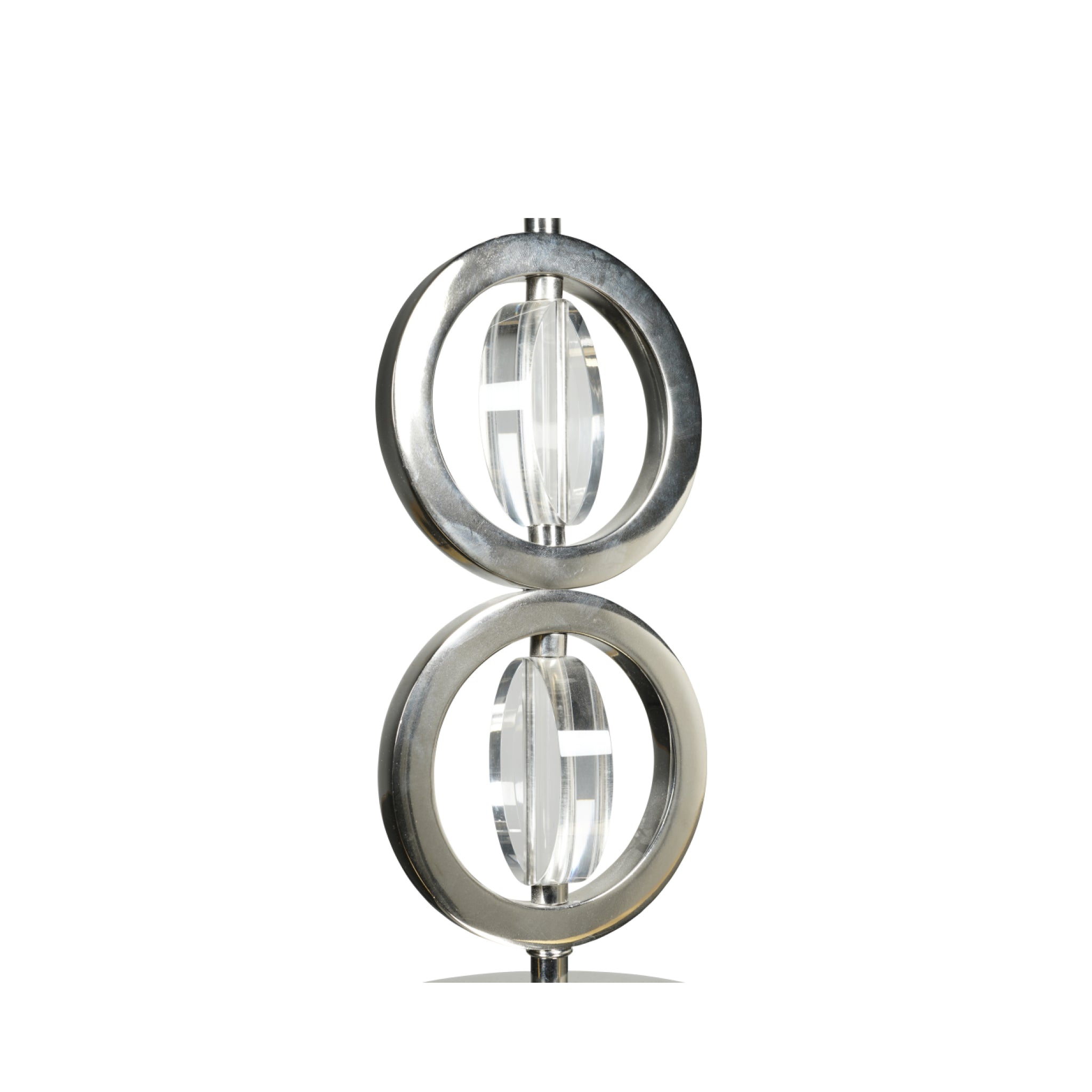 Authentic Models Art Deco Circle Lamp Circular Double, Silver