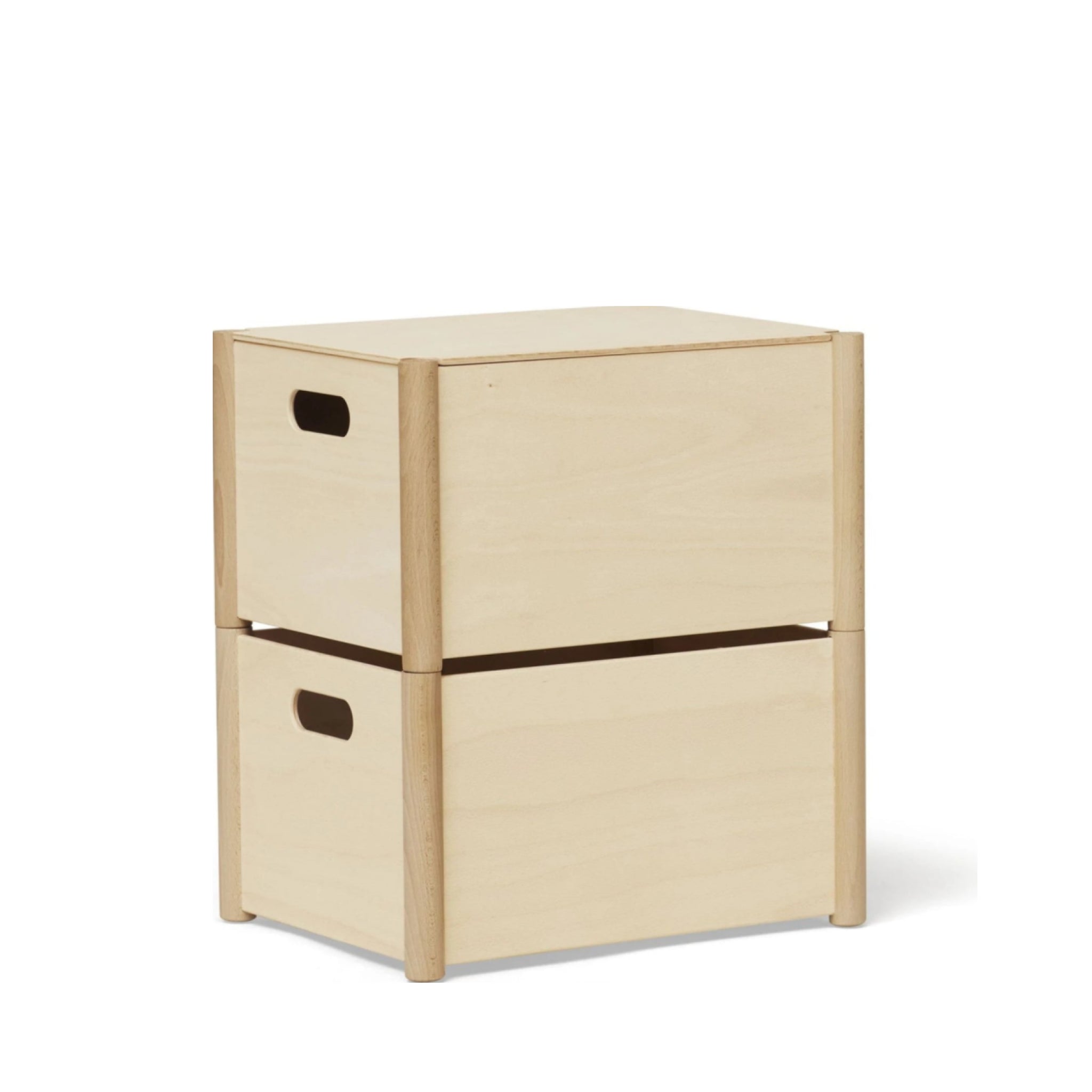 Form & Refine Pillar Storage Box Medium - Beech Wood, 36.6x28.8x21 cm