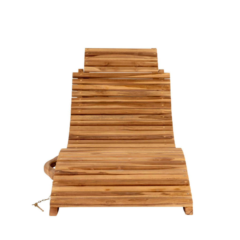 House Nordic Arrieta Sunlounger In Teak Wood, Nature