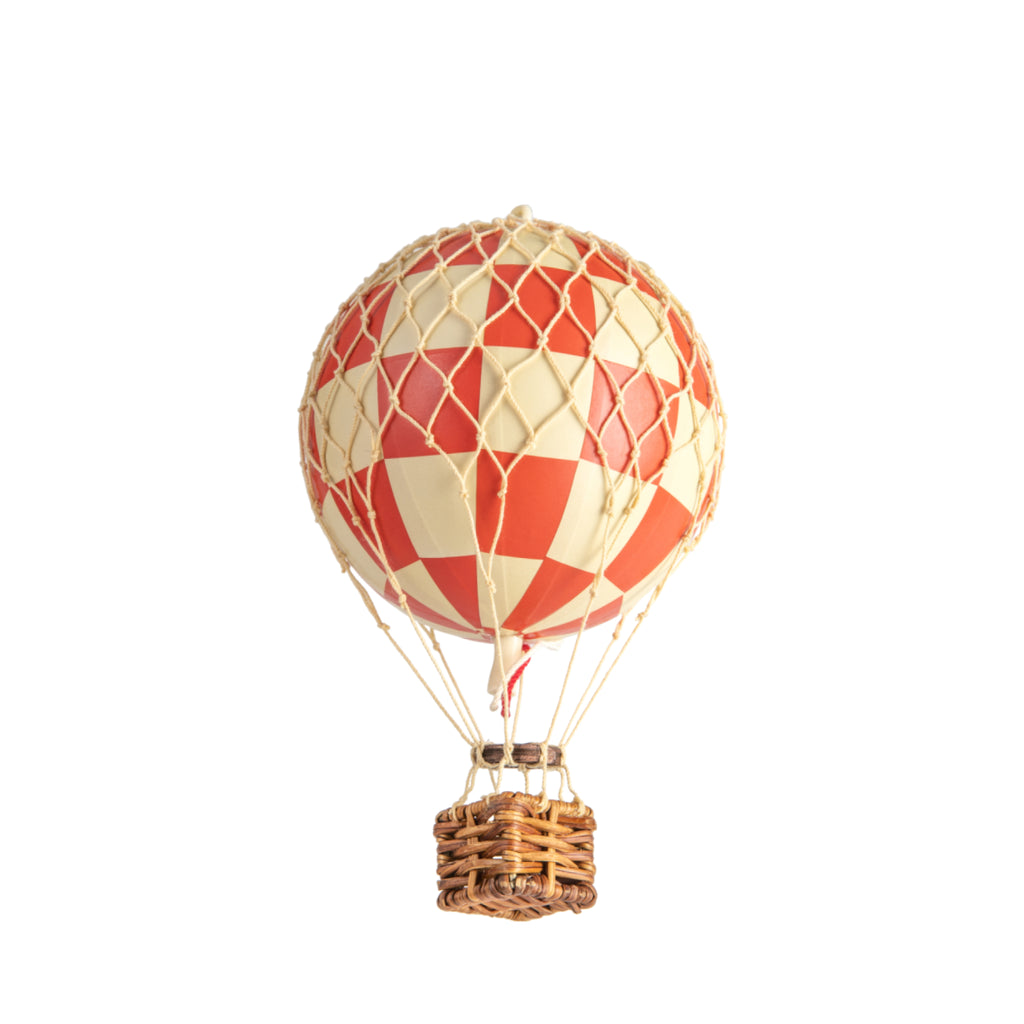 Authentic Models Floating The Skies Balloon Model, Check Red, Ø 8.5 Cm