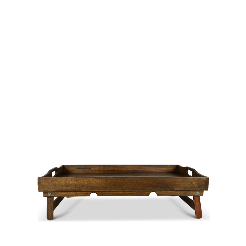 Authentic Models Wooden Serving Tray With Folding Feet, Large