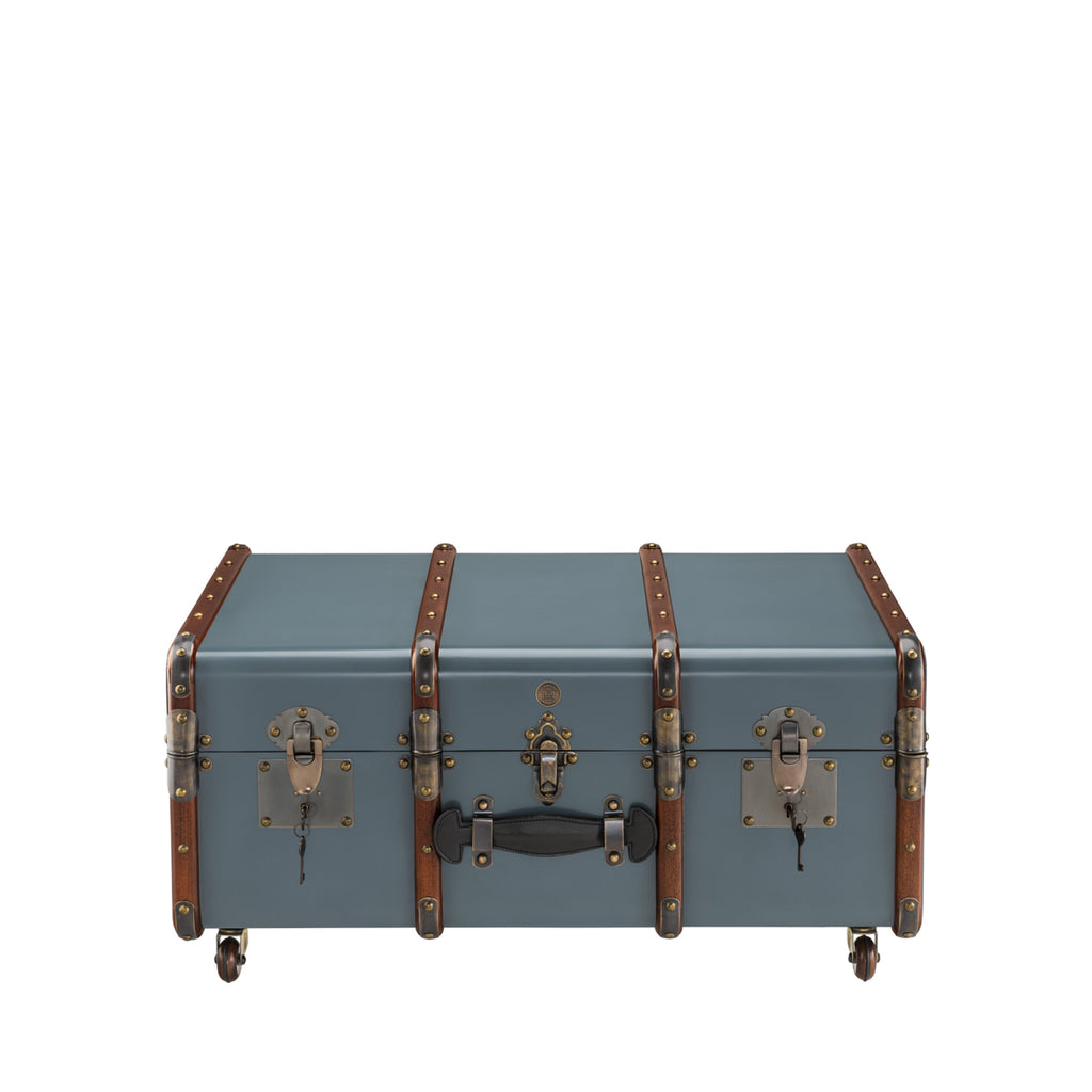 Authentic Models Stateroom Trunk Coffee Table, Petrol
