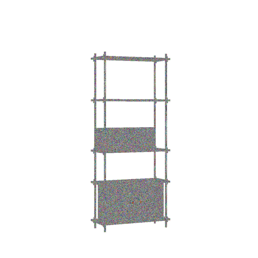 Moebe Shelving Set S.200.1.b, Smoked Oak Shelves, White Legs (fsc Mix Credit)