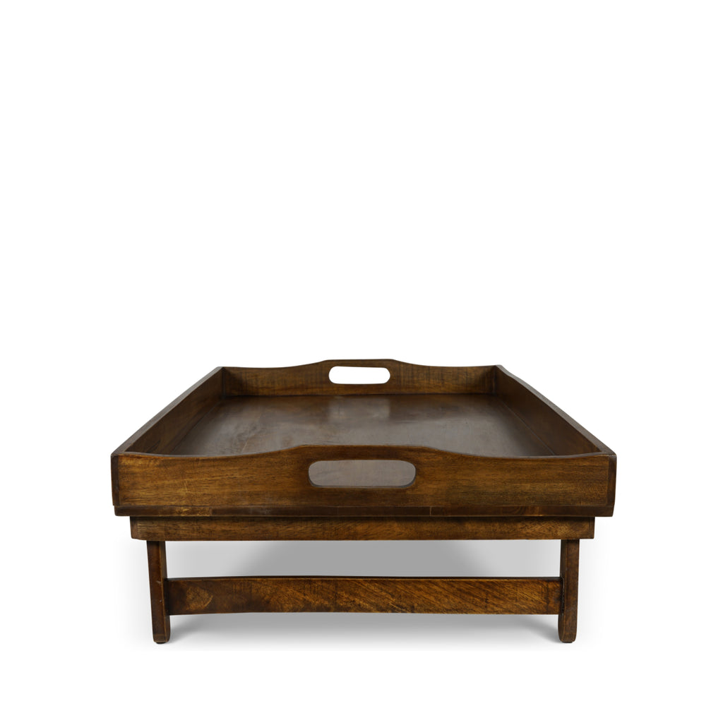 Authentic Models Wooden Serving Tray With Folding Feet, Large