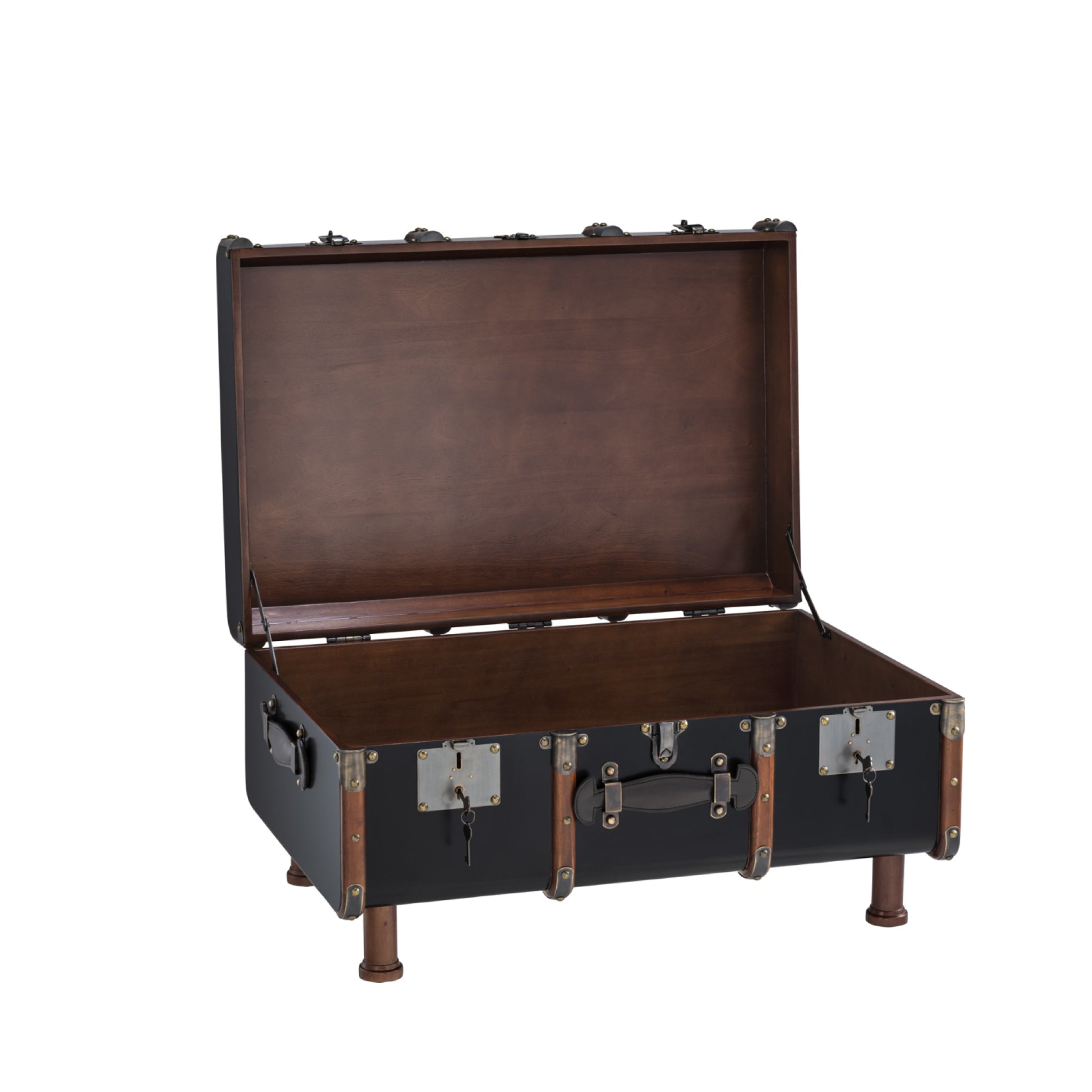 Authentic Models Stateroom Trunk Coffee Table, Black