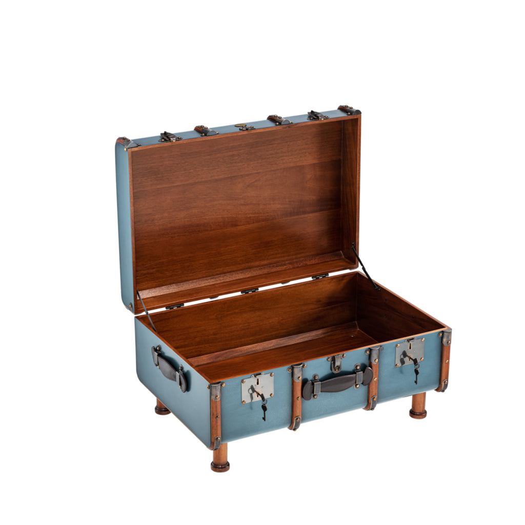 Authentic Models Stateroom Trunk Coffee Table, Petrol