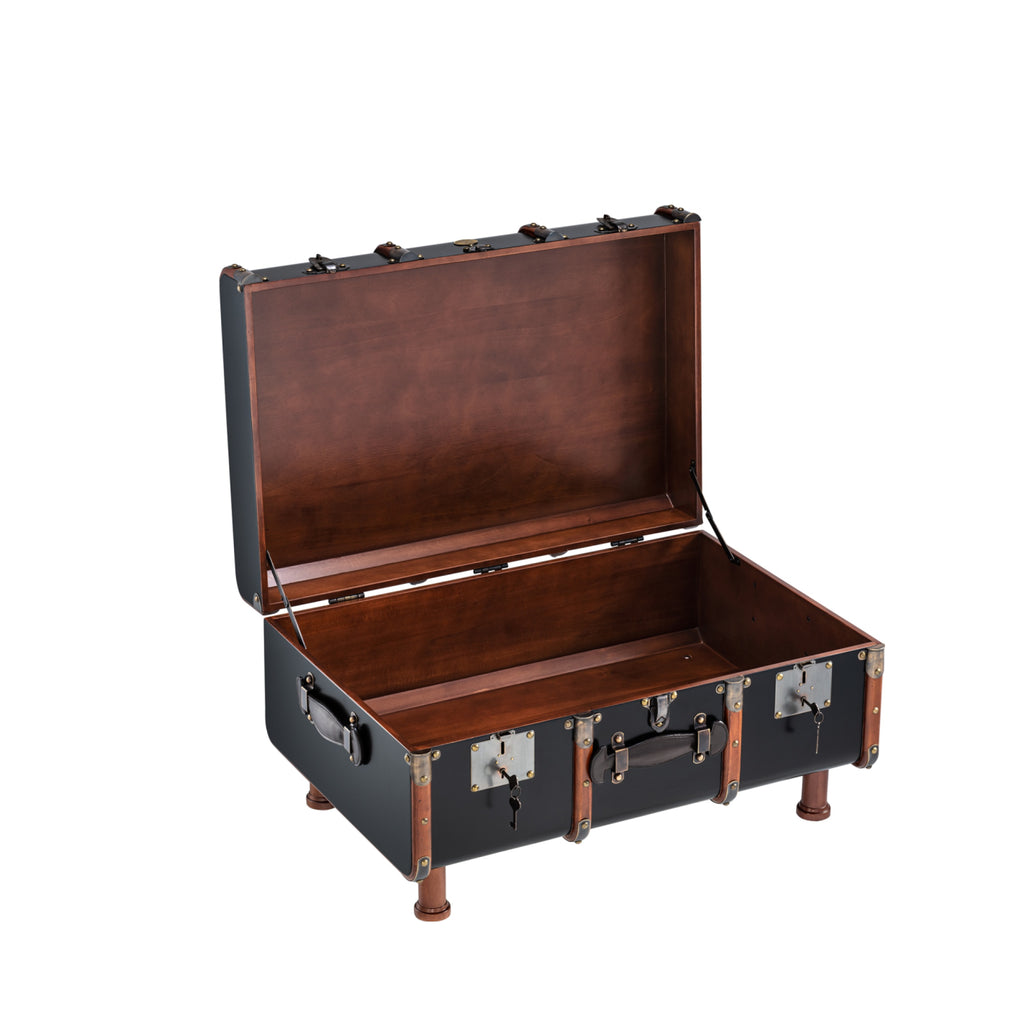 Authentic Models Stateroom Trunk Coffee Table, Black