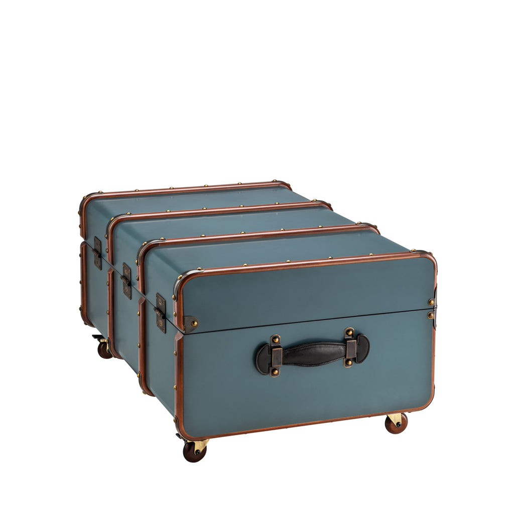 Authentic Models Stateroom Trunk Coffee Table, Petrol