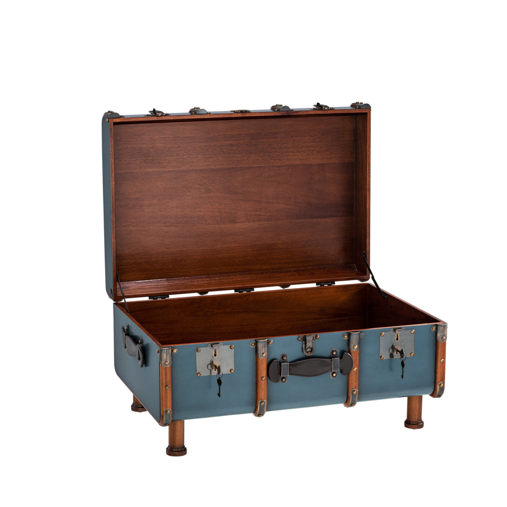 Authentic Models Stateroom Trunk Coffee Table, Petrol