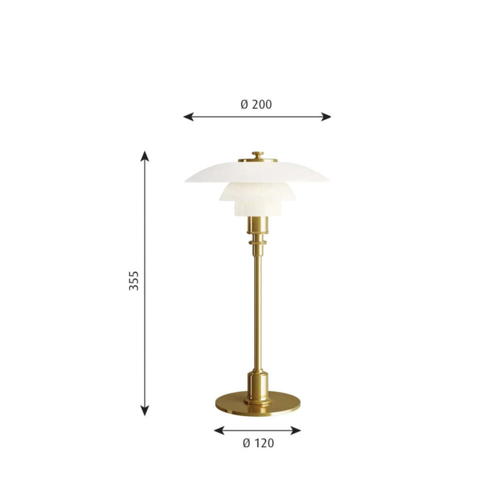 Louis Poulsen PH 2/1 table lamp, brass