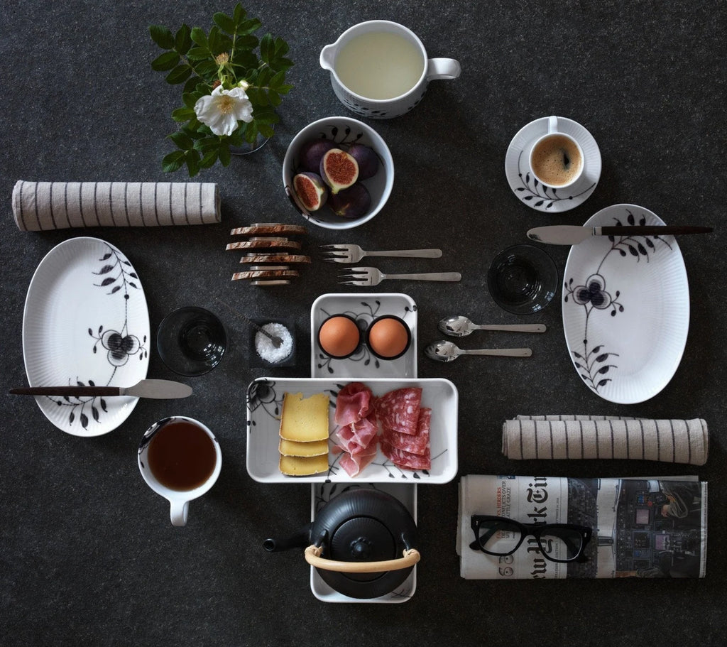 Royal Copenhagen Black Fluted Mega Plate, 23cm