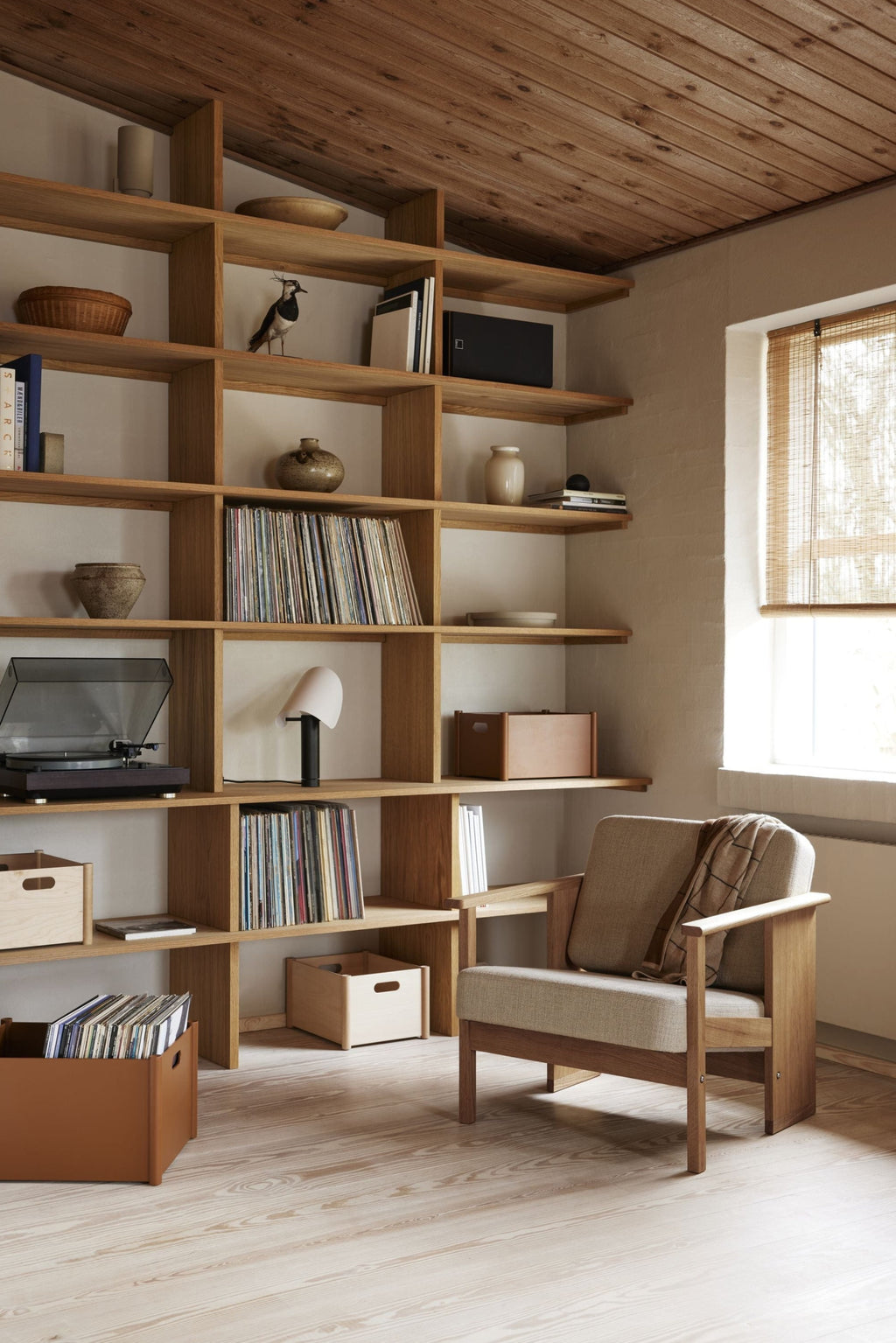 Form & Refine Pillar Storage Box Medium - Beech Wood, 36.6x28.8x21 Cm