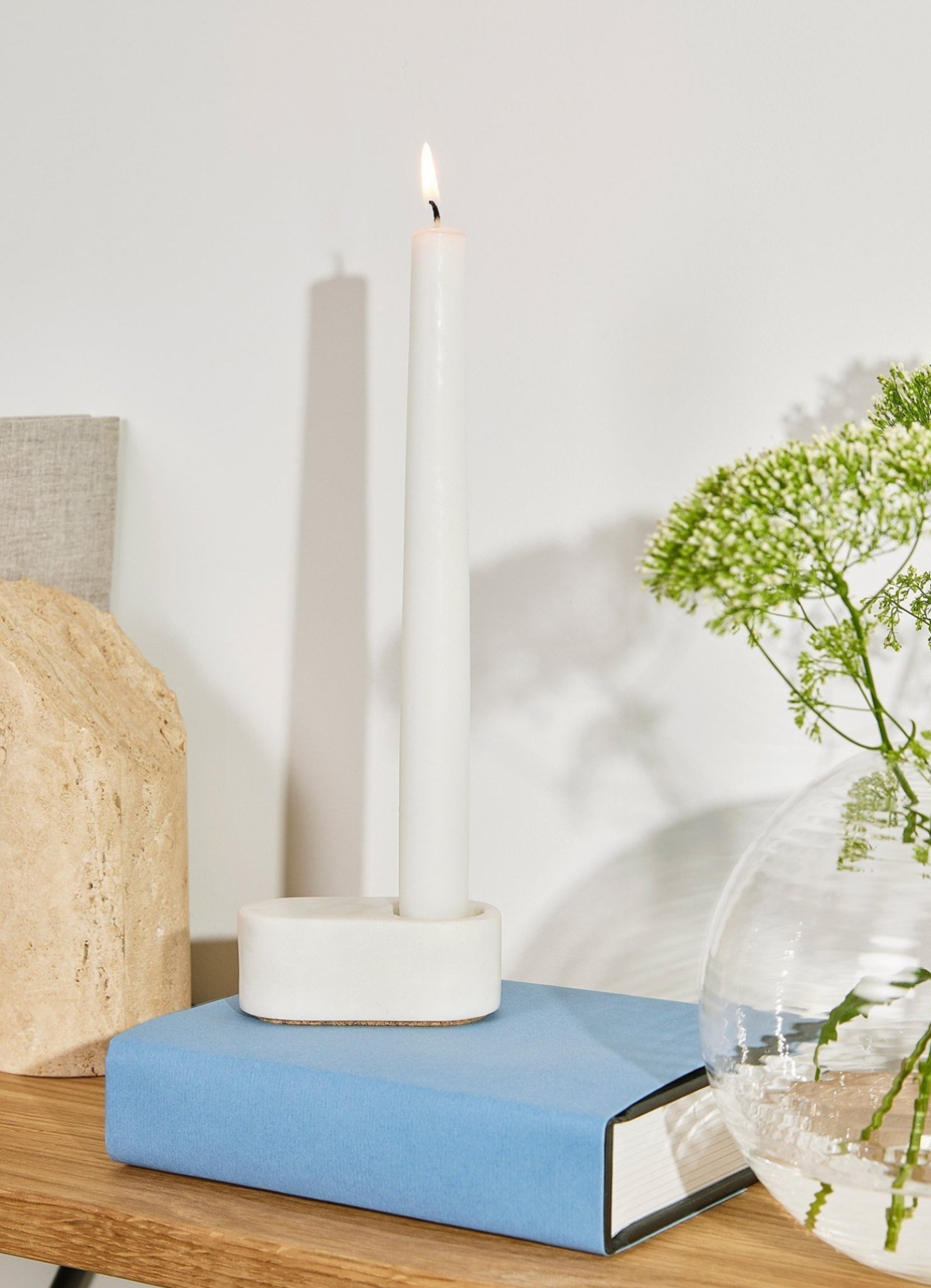 Spring Copenhagen Ovaali Candle Holder, White