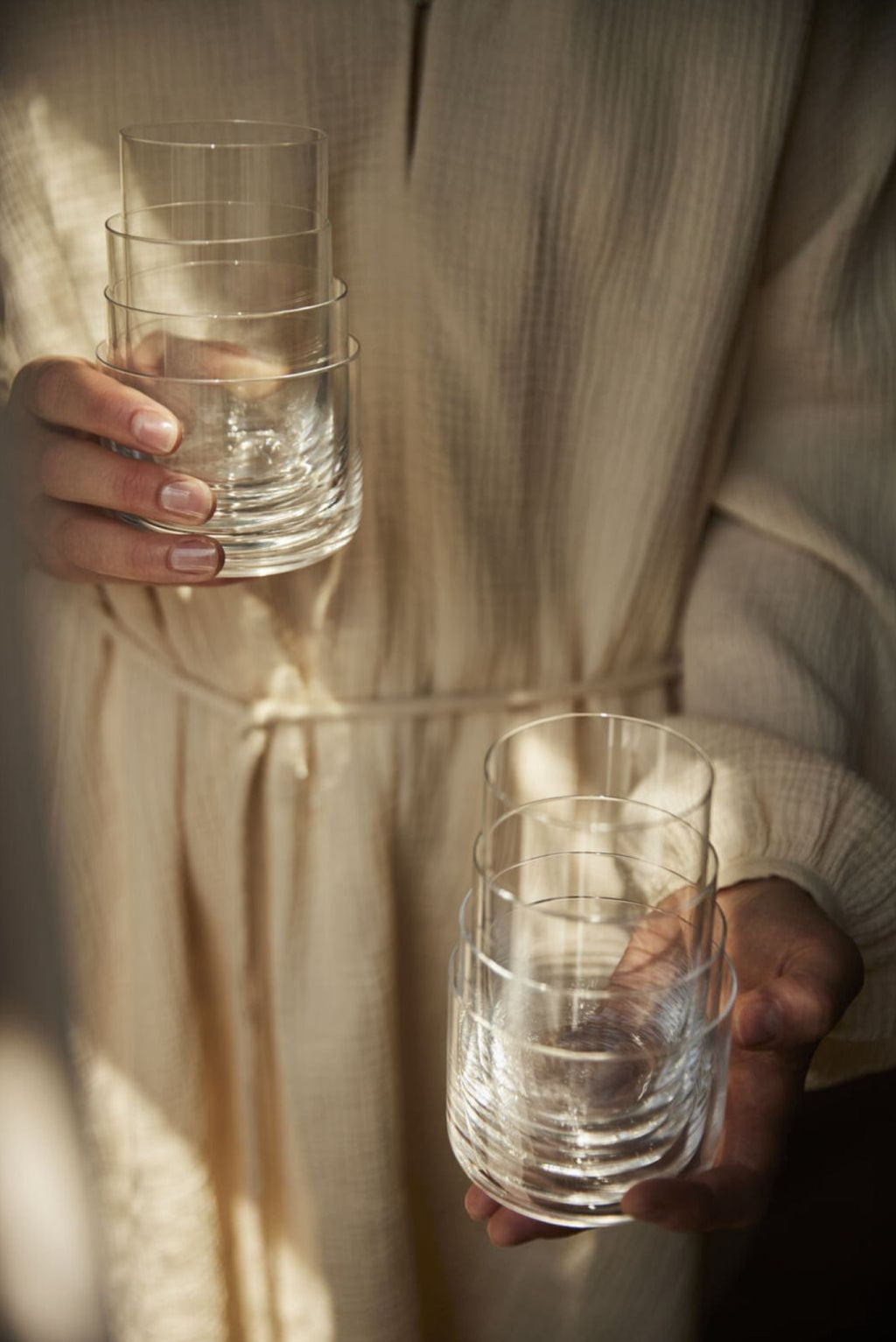 Aarke Nesting Glass Set: Stylish Crystal Glasses, Space-Saving Design