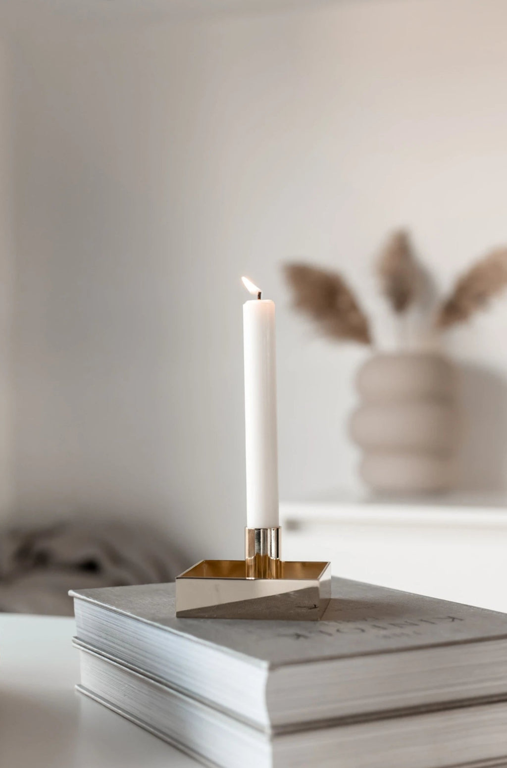 Malling Living Edge Candle Holder, Brass Polished