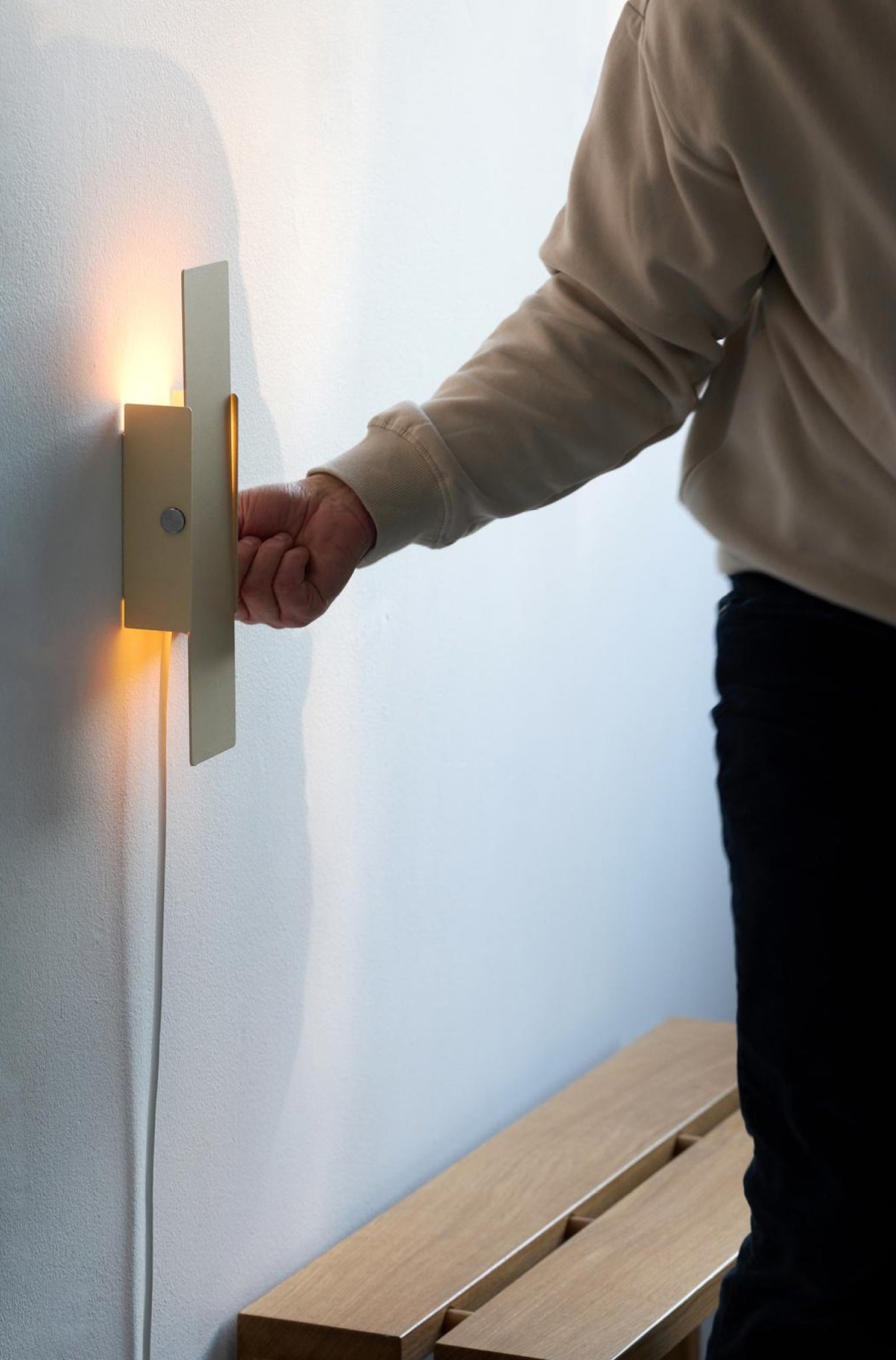 MOEBE Pivoting Wall Lamp in Sand: Minimalist Danish Design Lighting