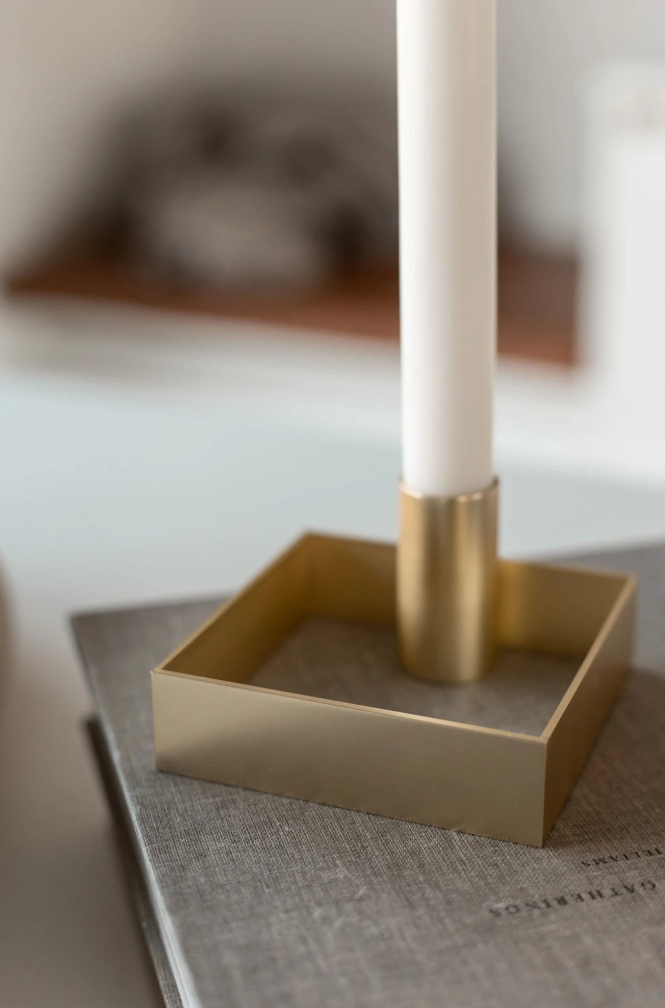 Malling Living Edge Candle Holder, Brass Polished