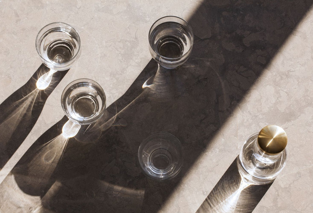 Audo Copenhagen Wine & Water Water Glass Brass, Smoke