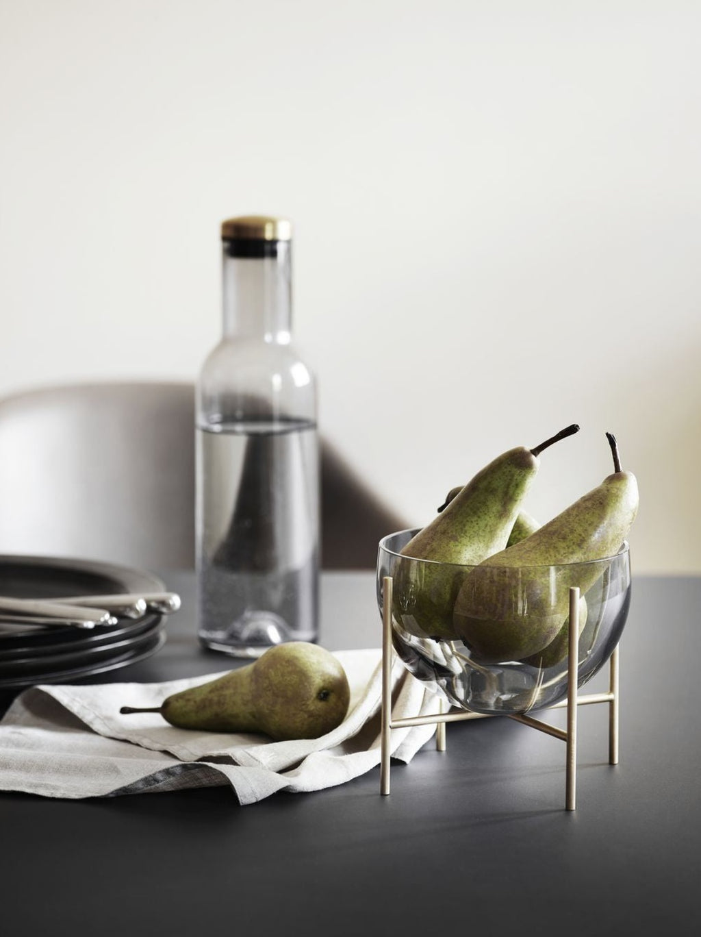 Audo Copenhagen Wine & Water Water Glass Brass, Smoke