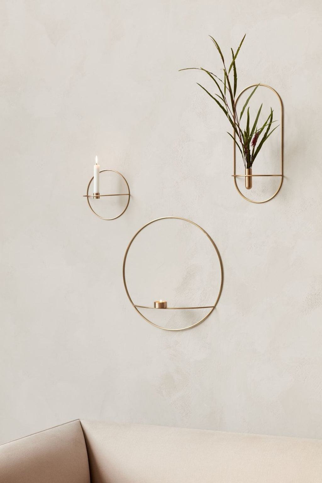 Audo Copenhagen Pov Circular Candle Holder Large, Brass