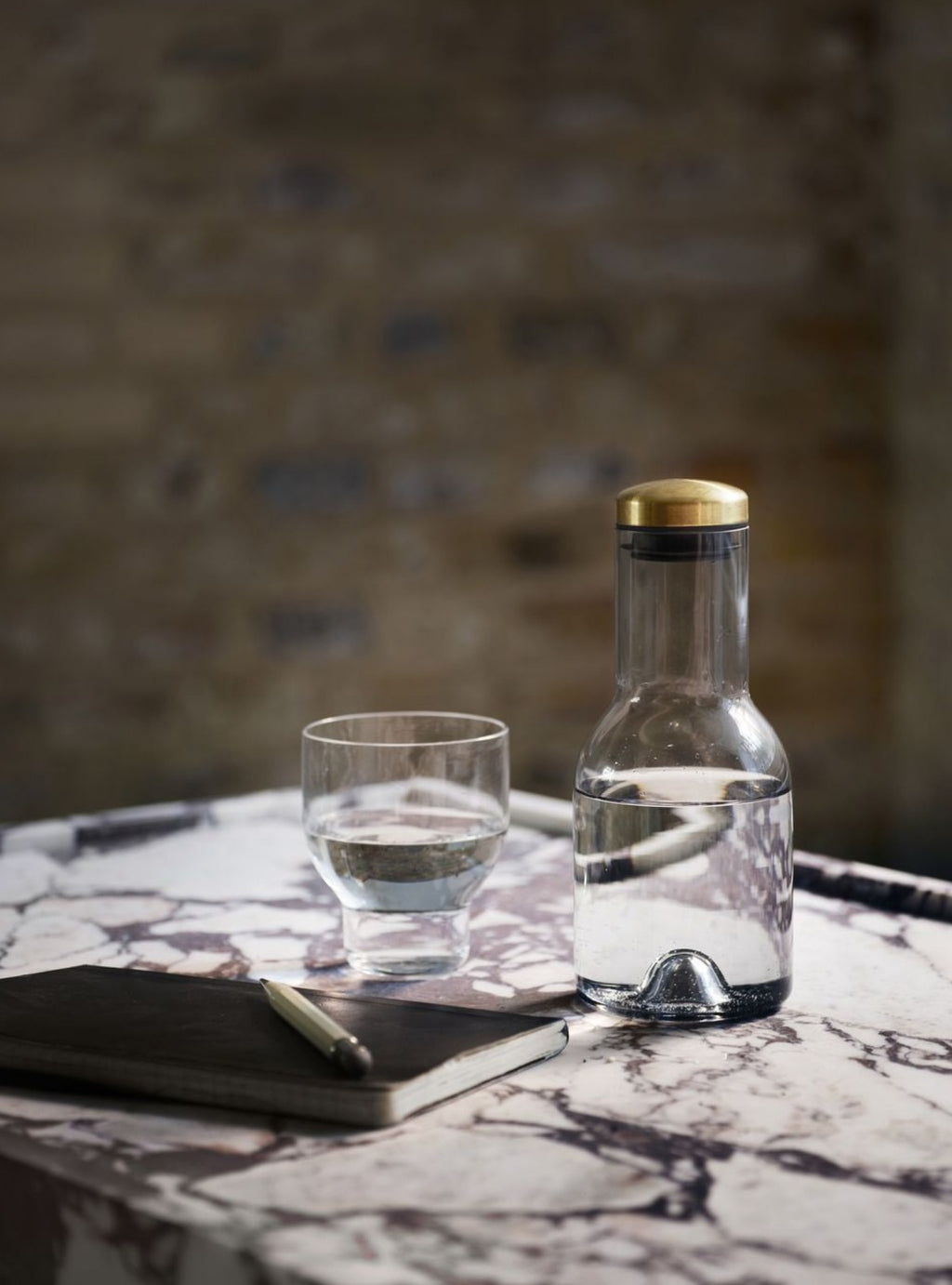 Audo Copenhagen Wine & Water Water Glass Brass, Smoke