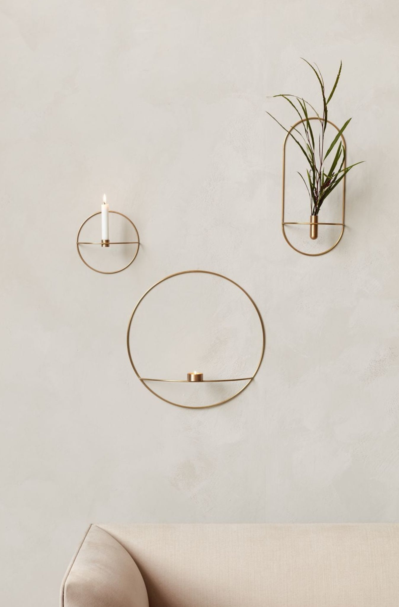 Audo Copenhagen Pov Circular Candle Holder Large, Brass