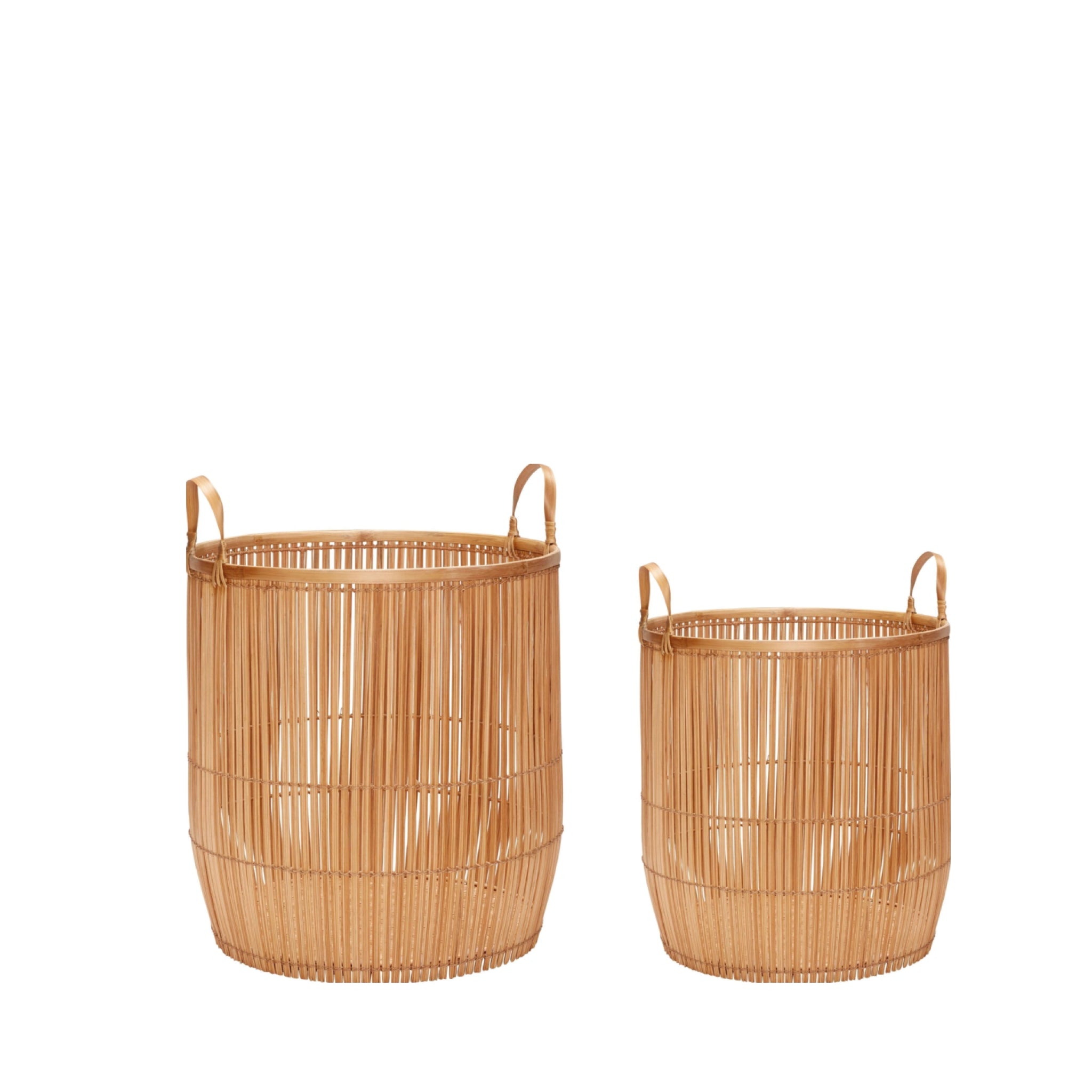 Hübsch Vantage Round Bamboo Baskets S/2 - Natural Scandinavian Design