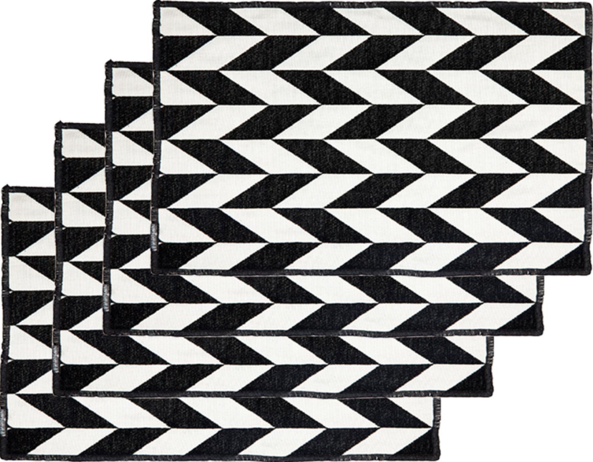Dutchdeluxes placemat set of 4 Black & White, Fishbone