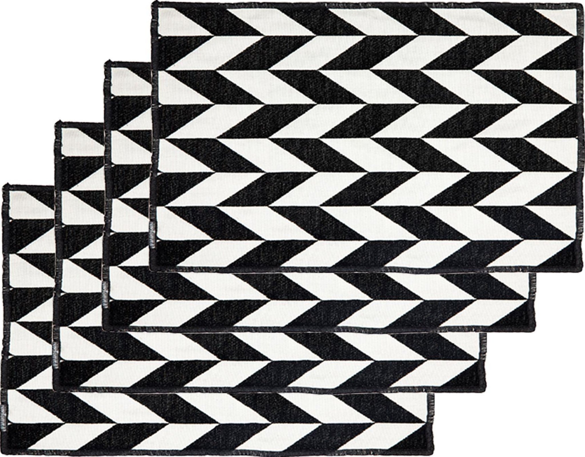 Dutchdeluxes placemat set of 4 Black & White, Fishbone