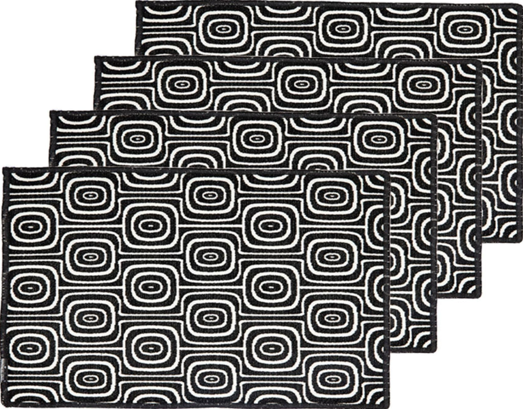 Dutchdeluxes placemat Set of 4 Black & White, Monkey Eyes