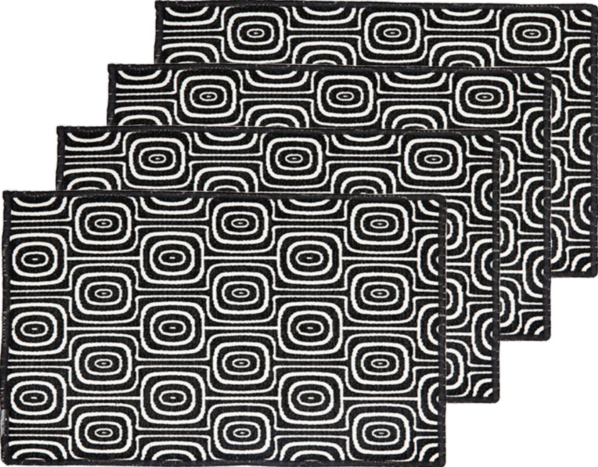 Dutchdeluxes placemat Set of 4 Black & White, Monkey Eyes