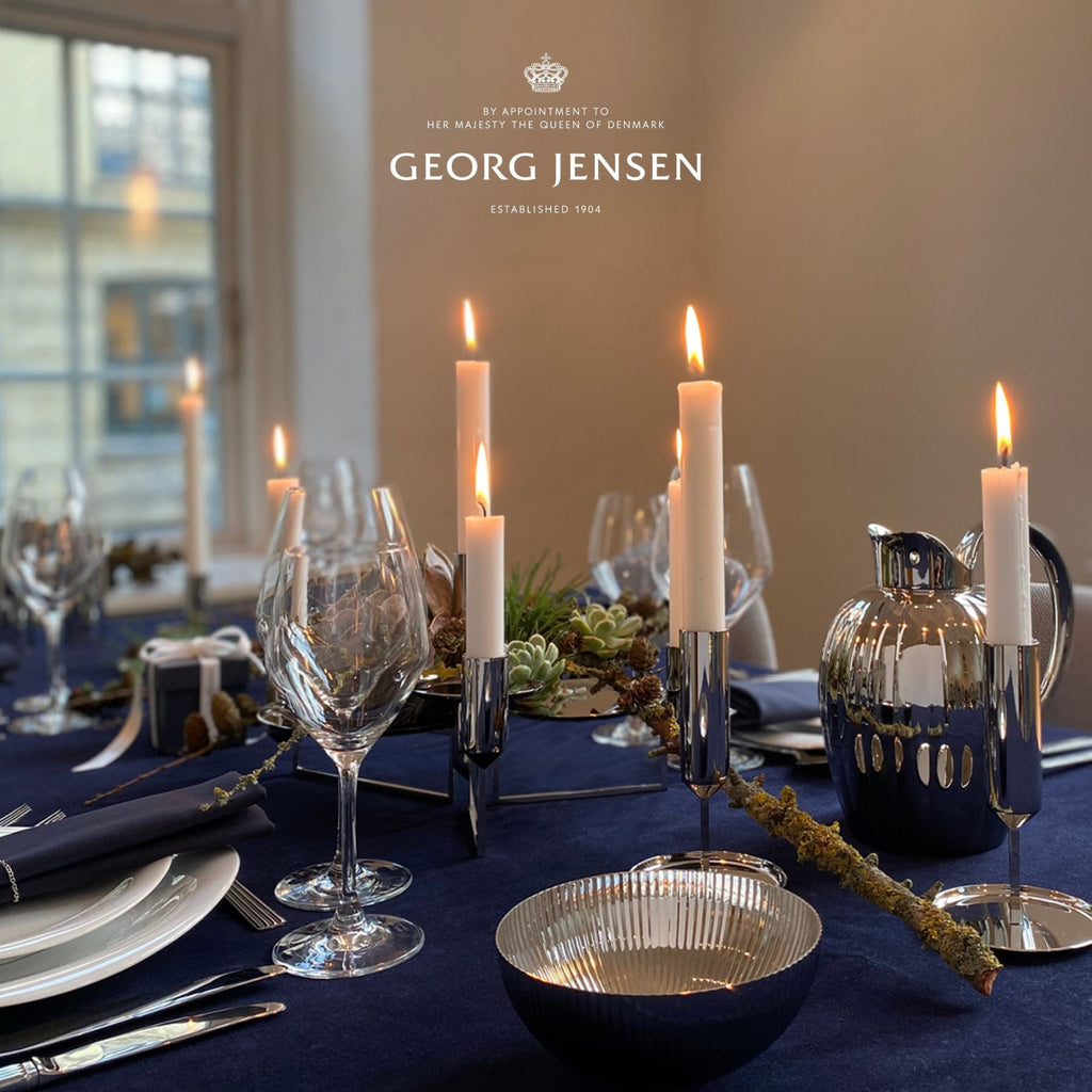 Georg Jensen Bernadott Candle Holder Stainless Steel, H: 40 Cm