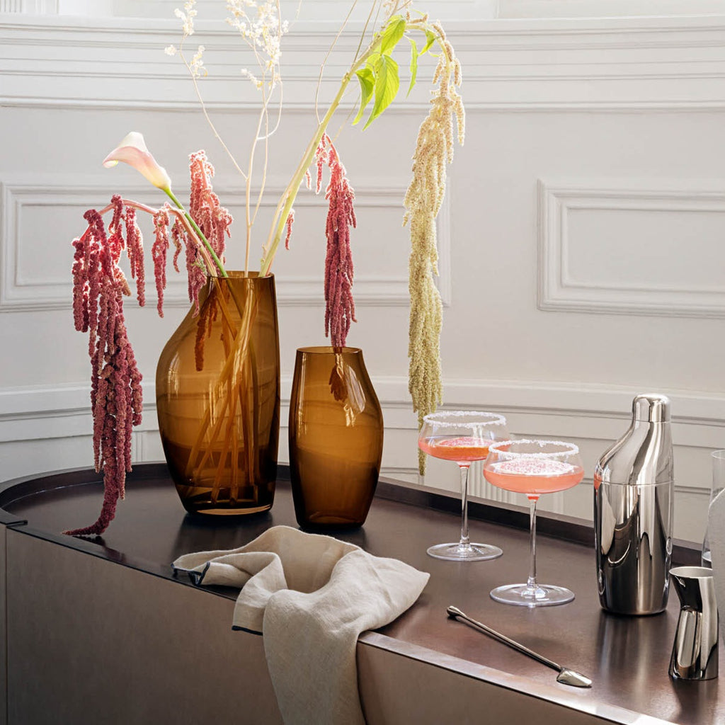 Georg Jensen Sky Vase, Glass, Amber H215 Mm