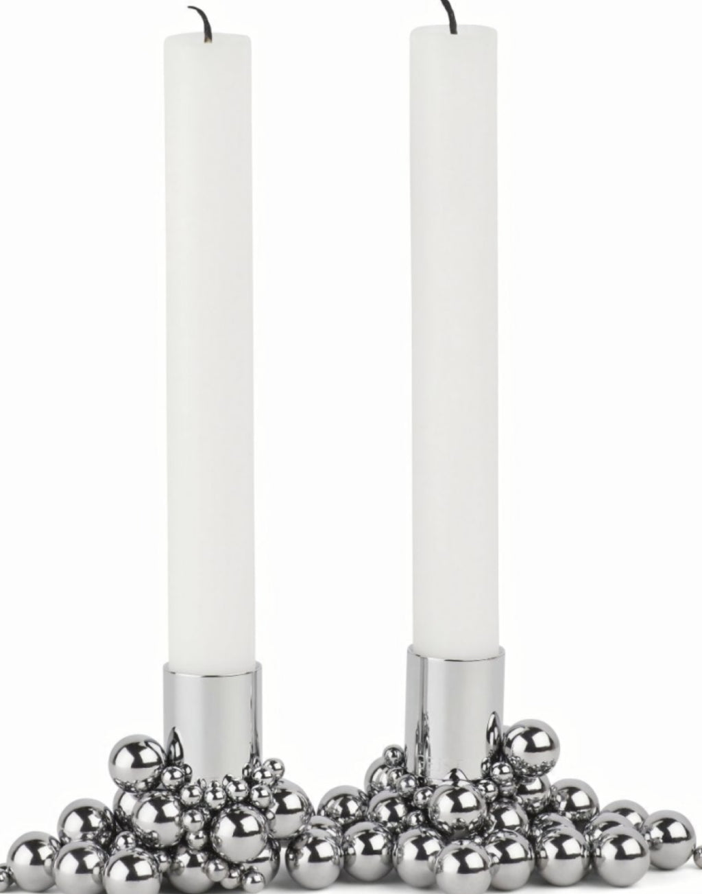 Gejst Molekyl Chrome Candle Holders 2pcs - 3.3cm Magnetic Steel Design