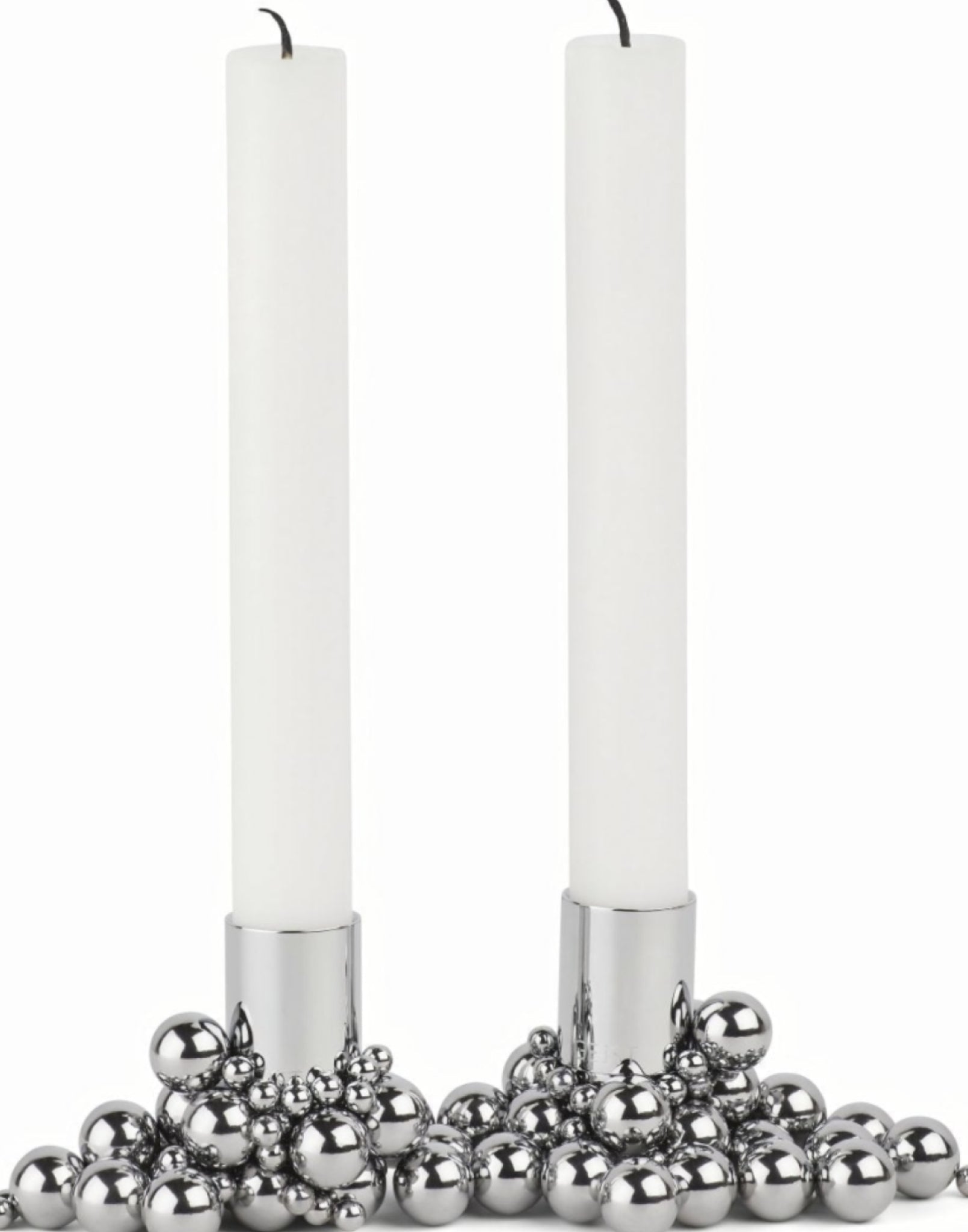 Gejst Molekyl Chrome Candle Holders 2pcs - 3.3cm Magnetic Steel Design