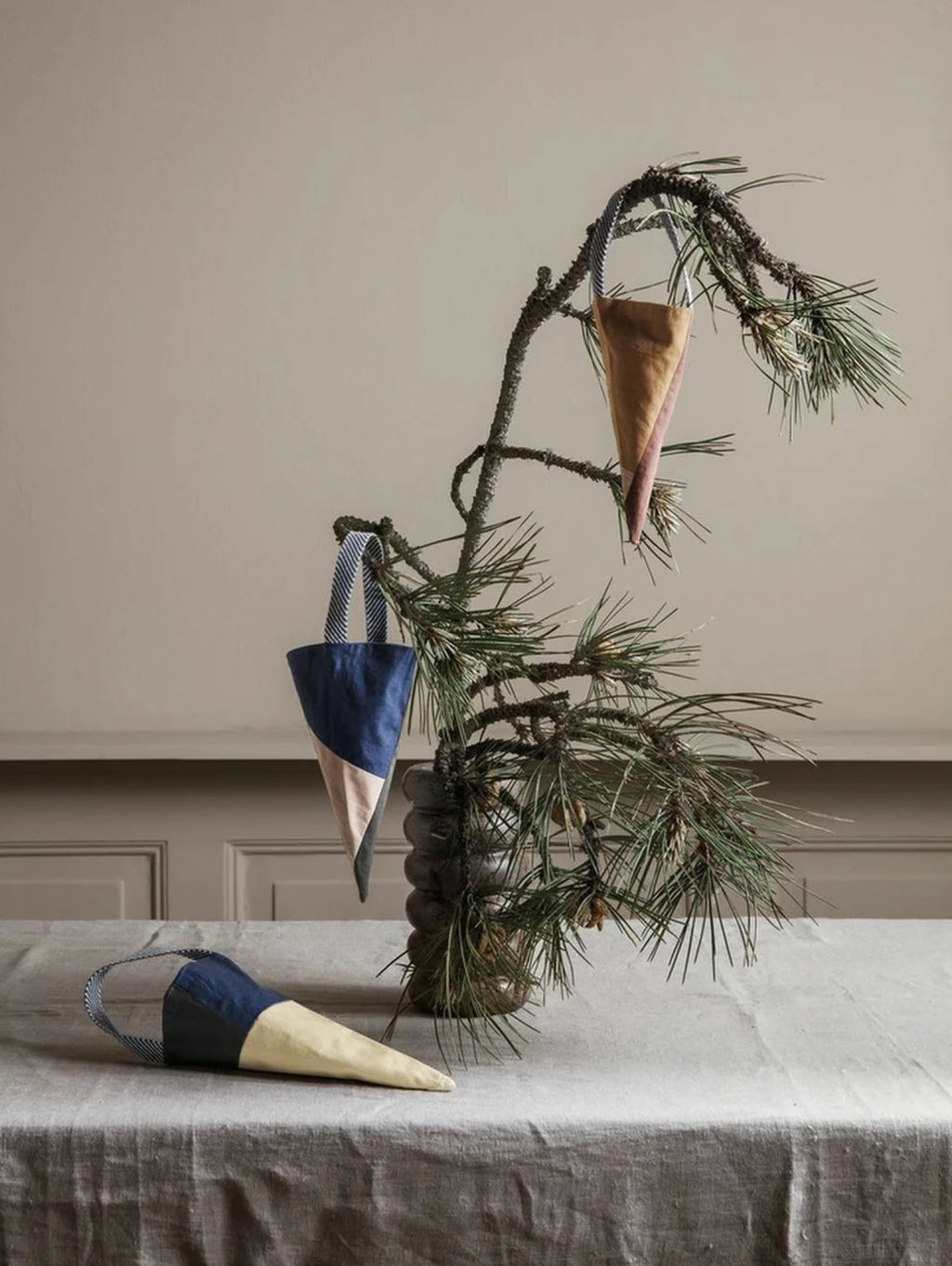 Ferm Living Shay Christmas Cloth Bags Set Of 3