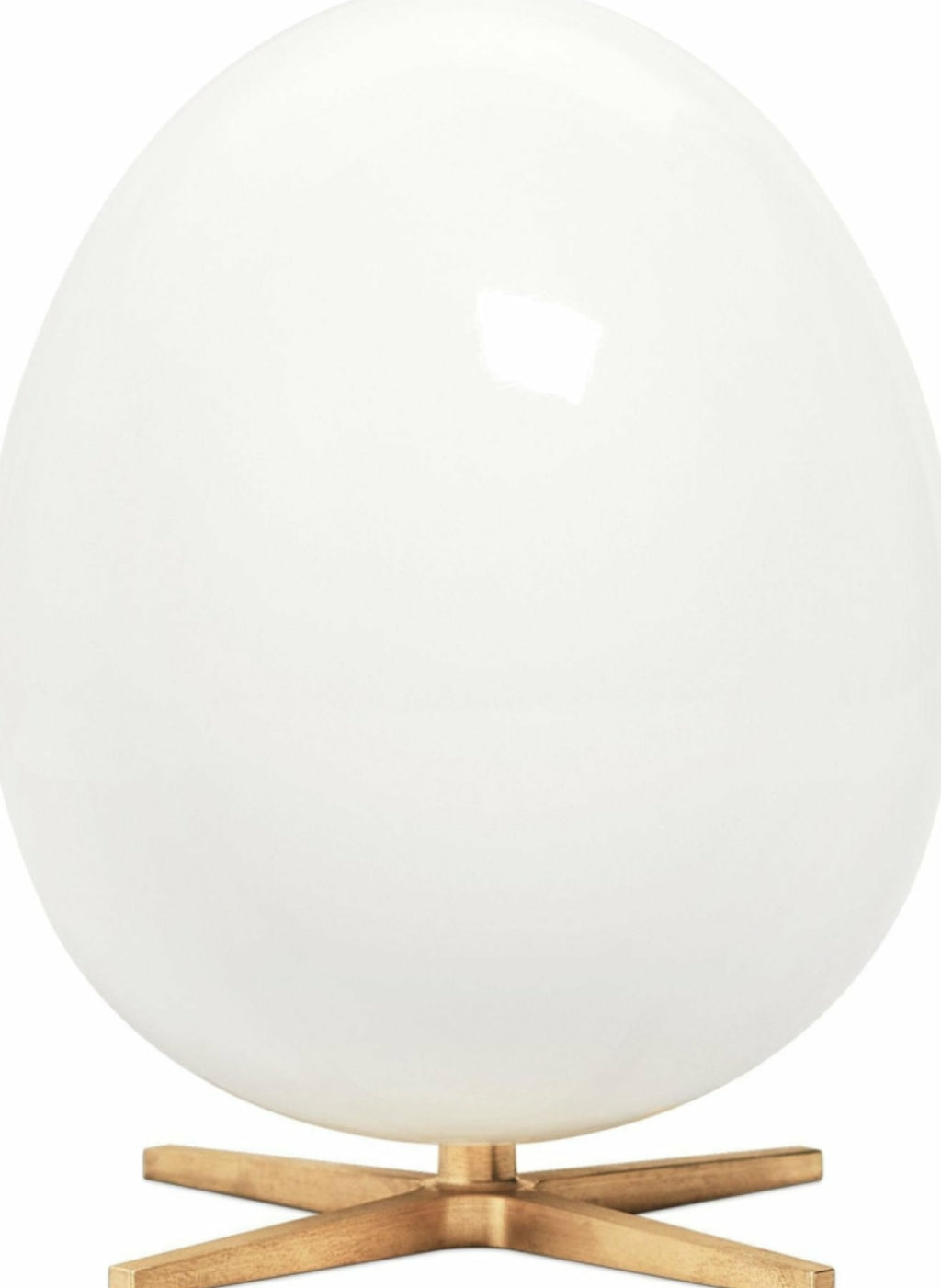 Brainchild The Egg Wooden Figure Mahogany White, Brass Base